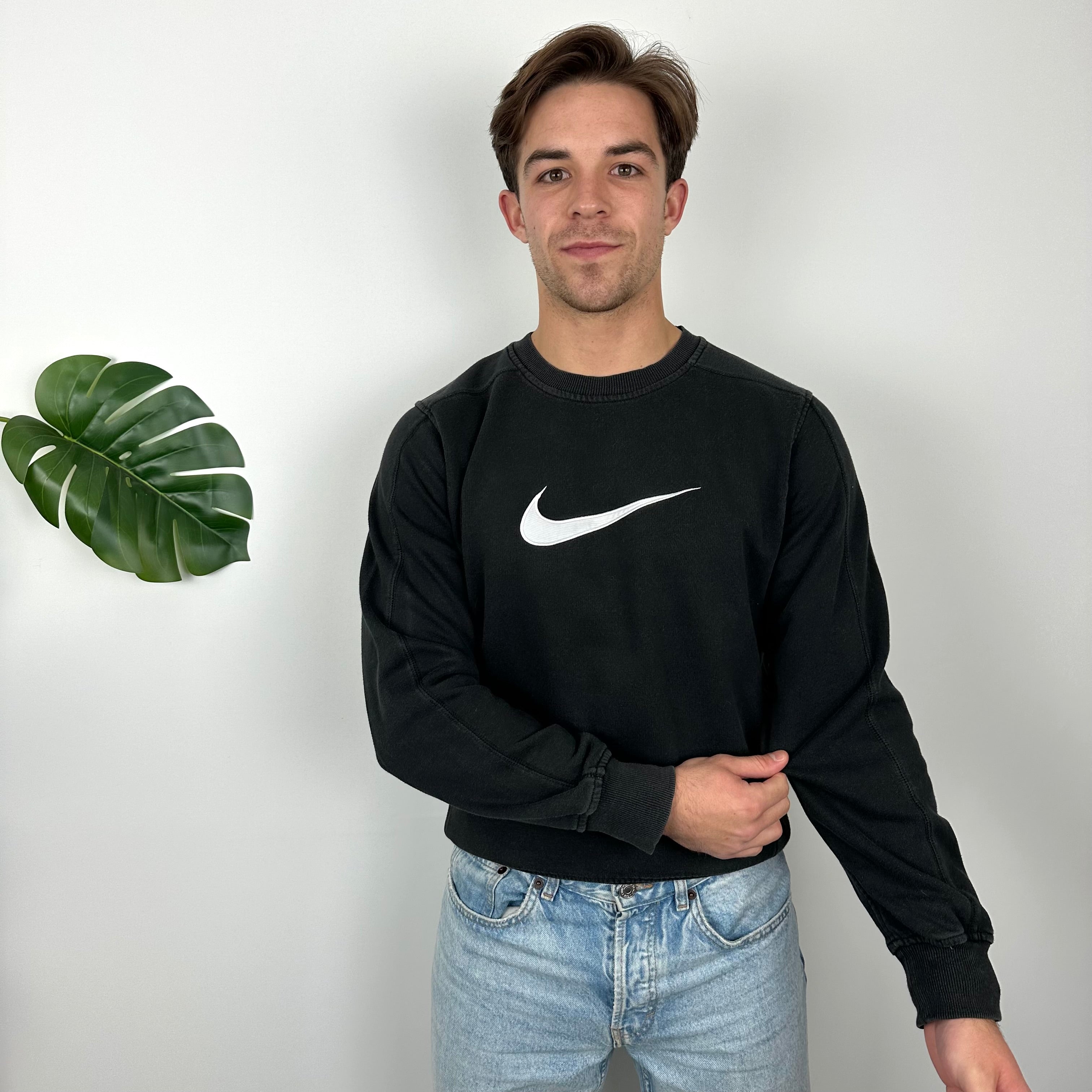 Nike Black Embroidered Swoosh Sweatshirt (S)