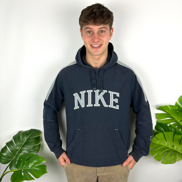 Nike Navy Embroidered Spell Out Hoodie (L)