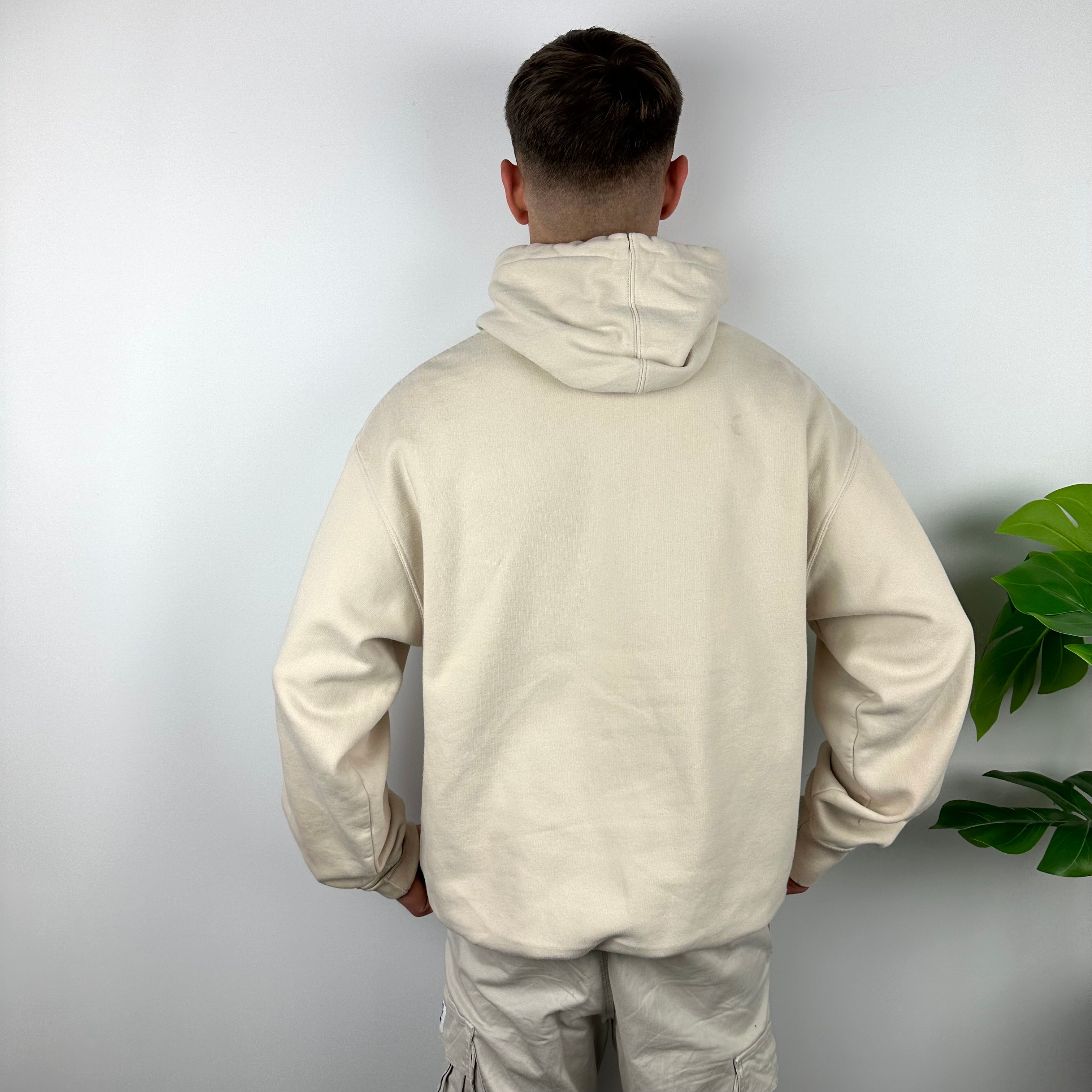 Nike Cream Embroidered Spell Out Hoodie (XXL)