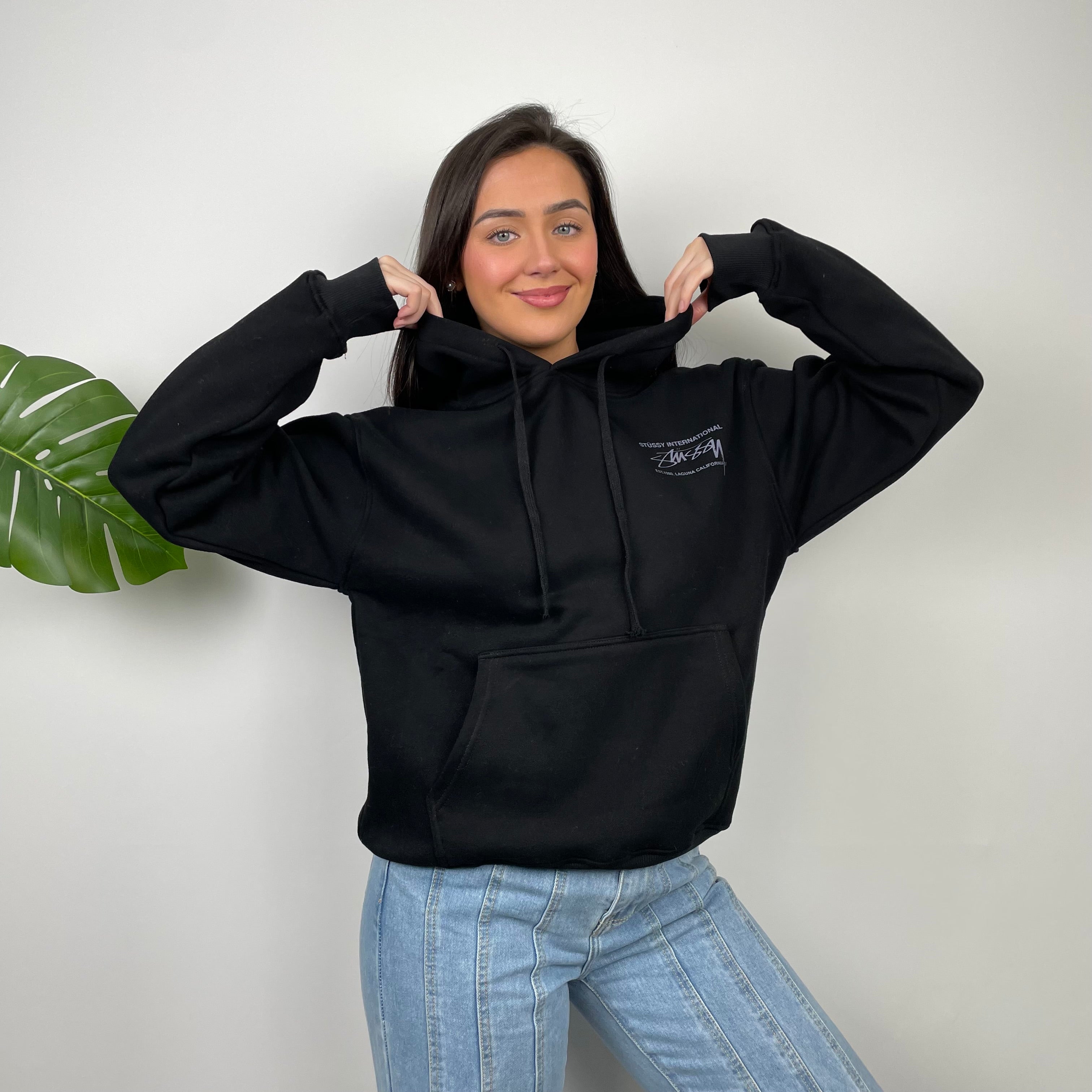 Stussy Black Spell Out Hoodie (M)