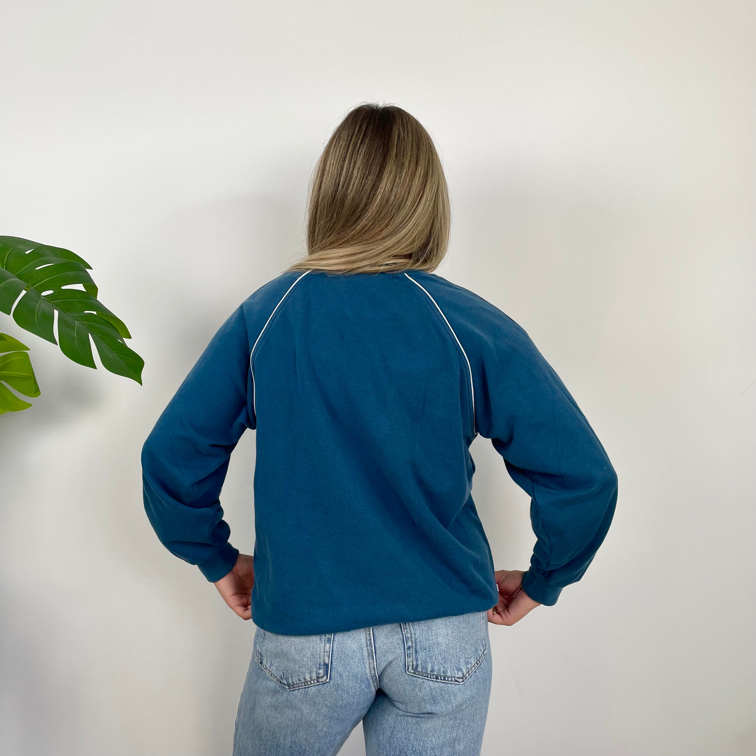 Adidas Navy Embroidered Spell Out Sweatshirt (S)
