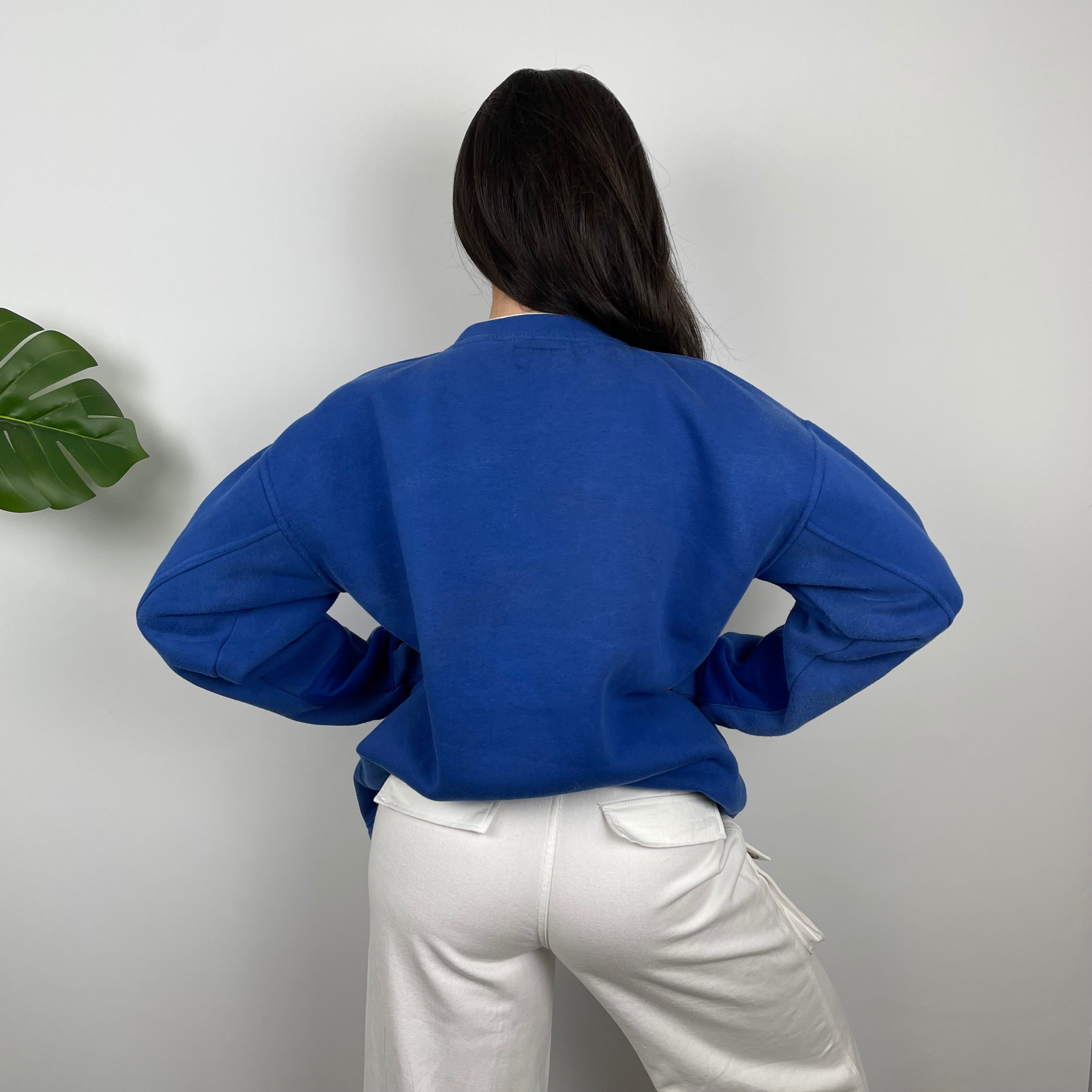 Timberland RARE Blue Embroidered Spell Out Sweatshirt (L)