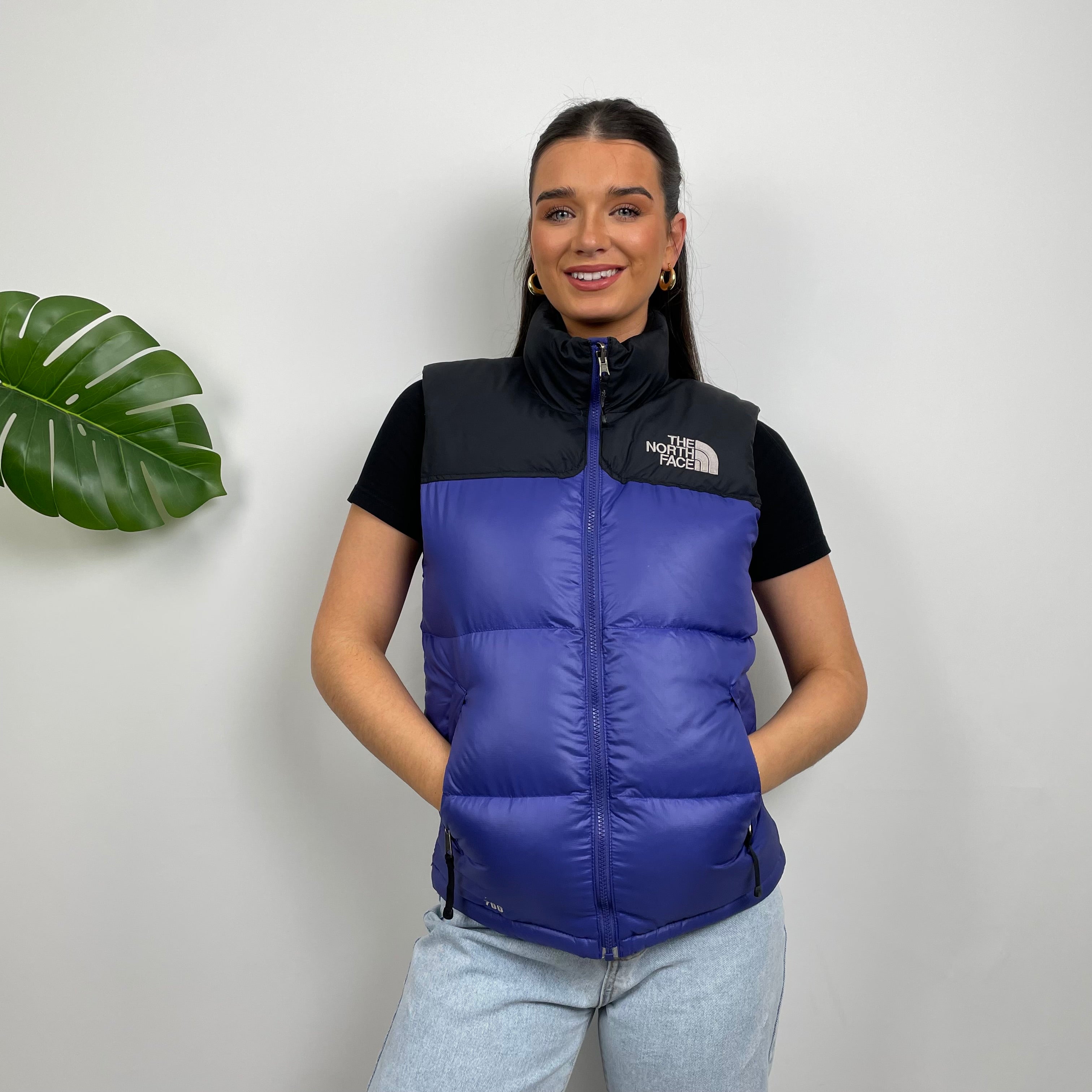 North Face RARE Blue Nuptse 700 Puffer Gilet (S)