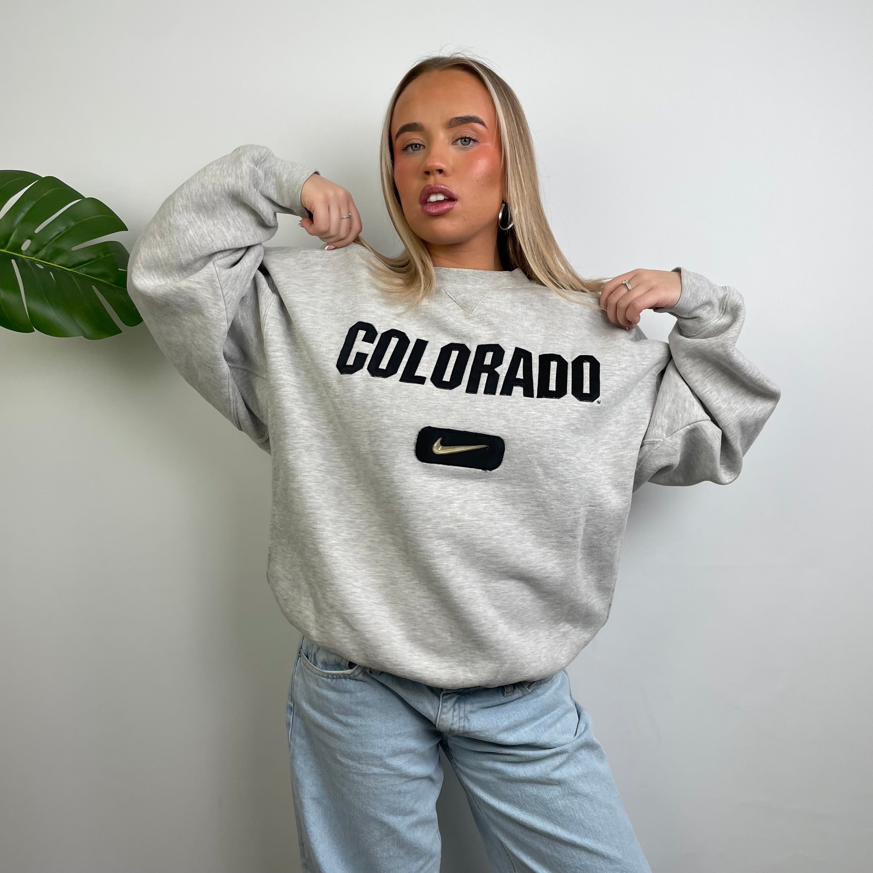 Nike x Colorado RARE Grey Embroidered Spell Out Sweatshirt (L)