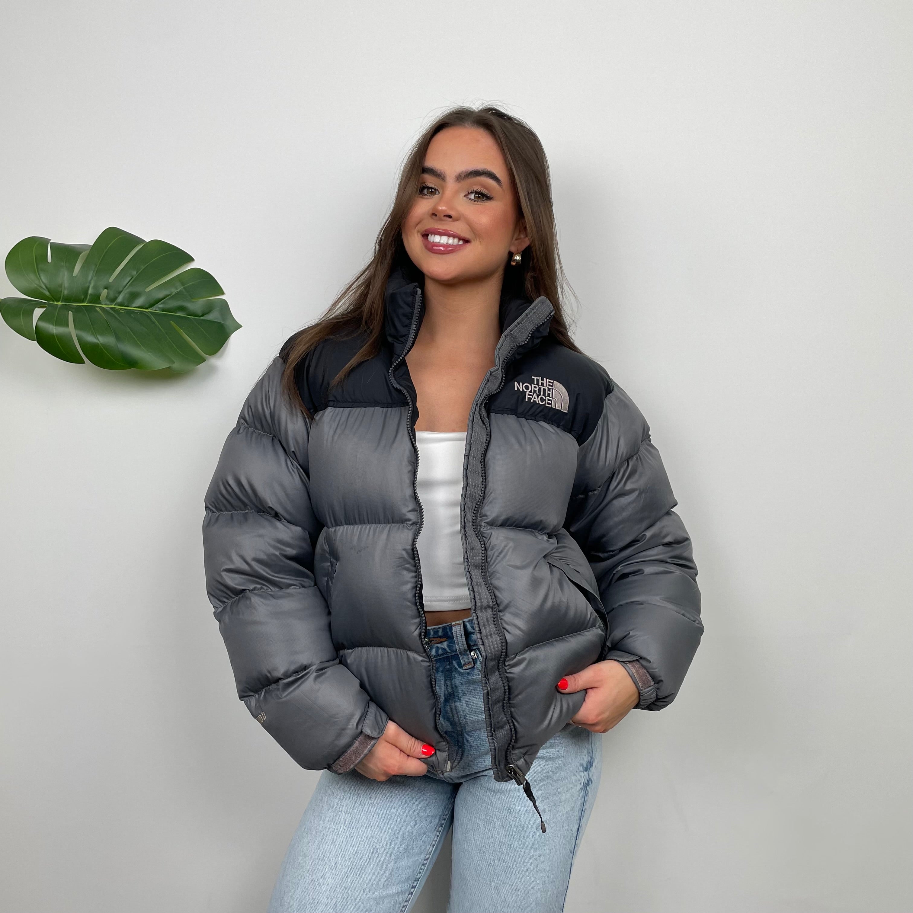 North Face Grey Puffer Jacket (XS)