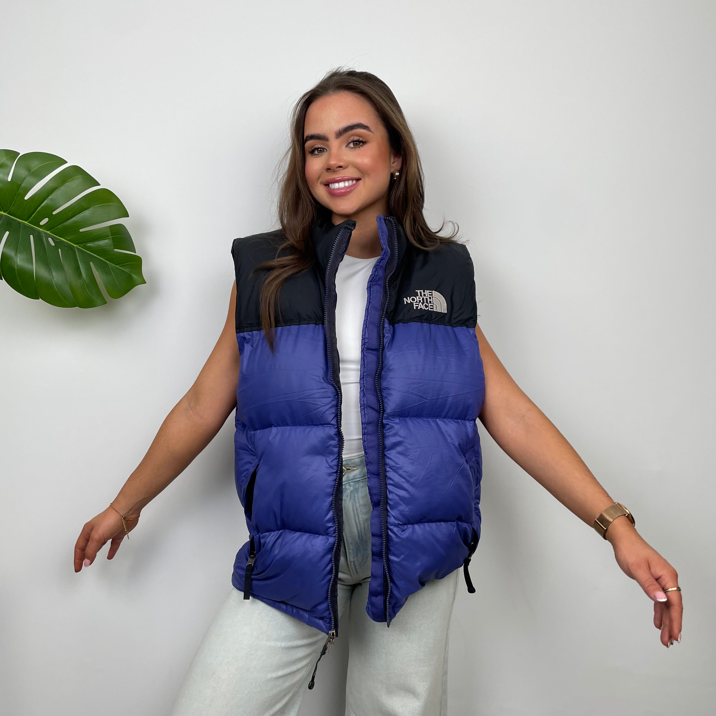 North Face RARE Blue Nuptse 700 Puffer Gilet (M)