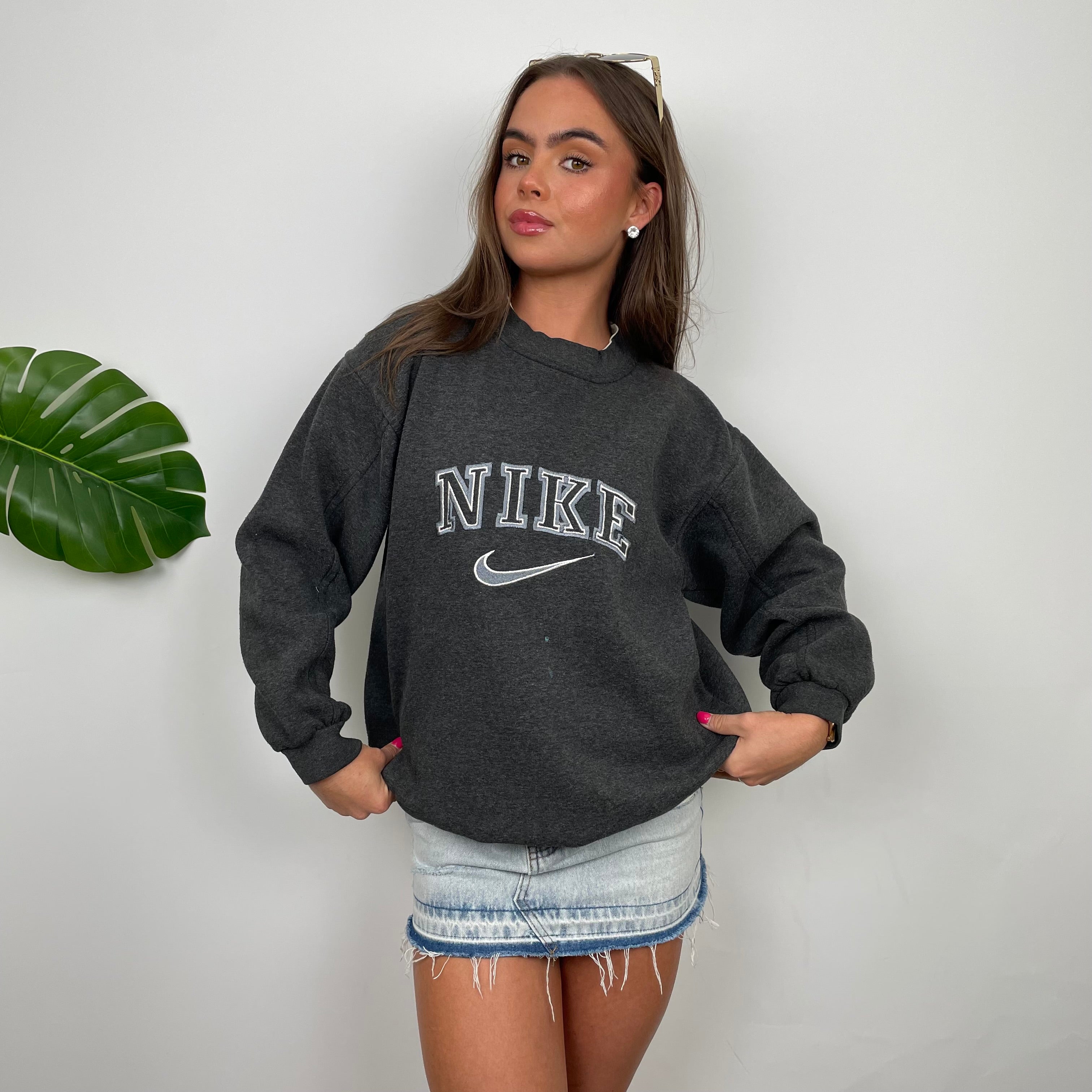 Nike Grey Embroidered Spell Out Sweatshirt (S)