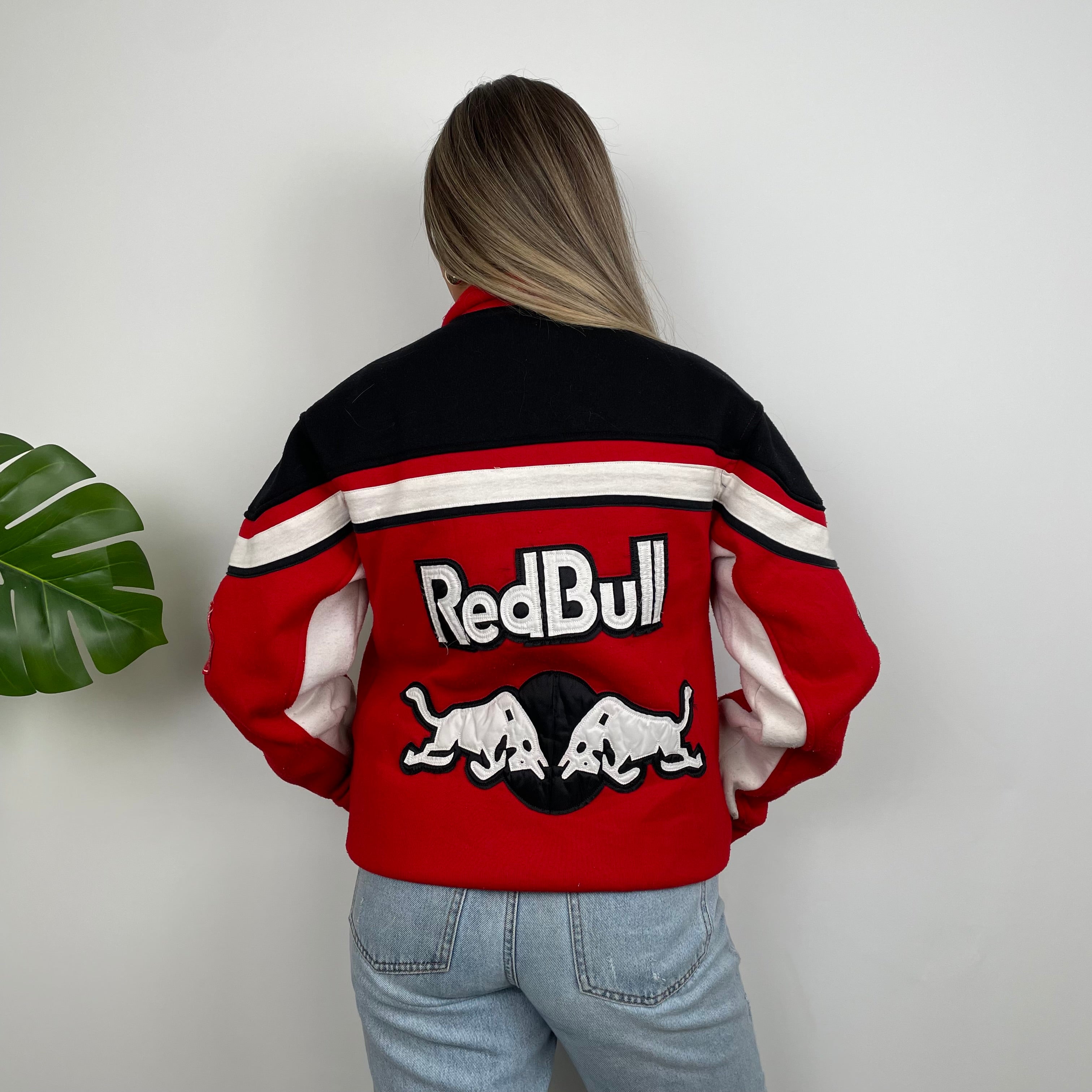 Red Bull Racing Red Embroidered Spell Out Zip Up Jacket (M)