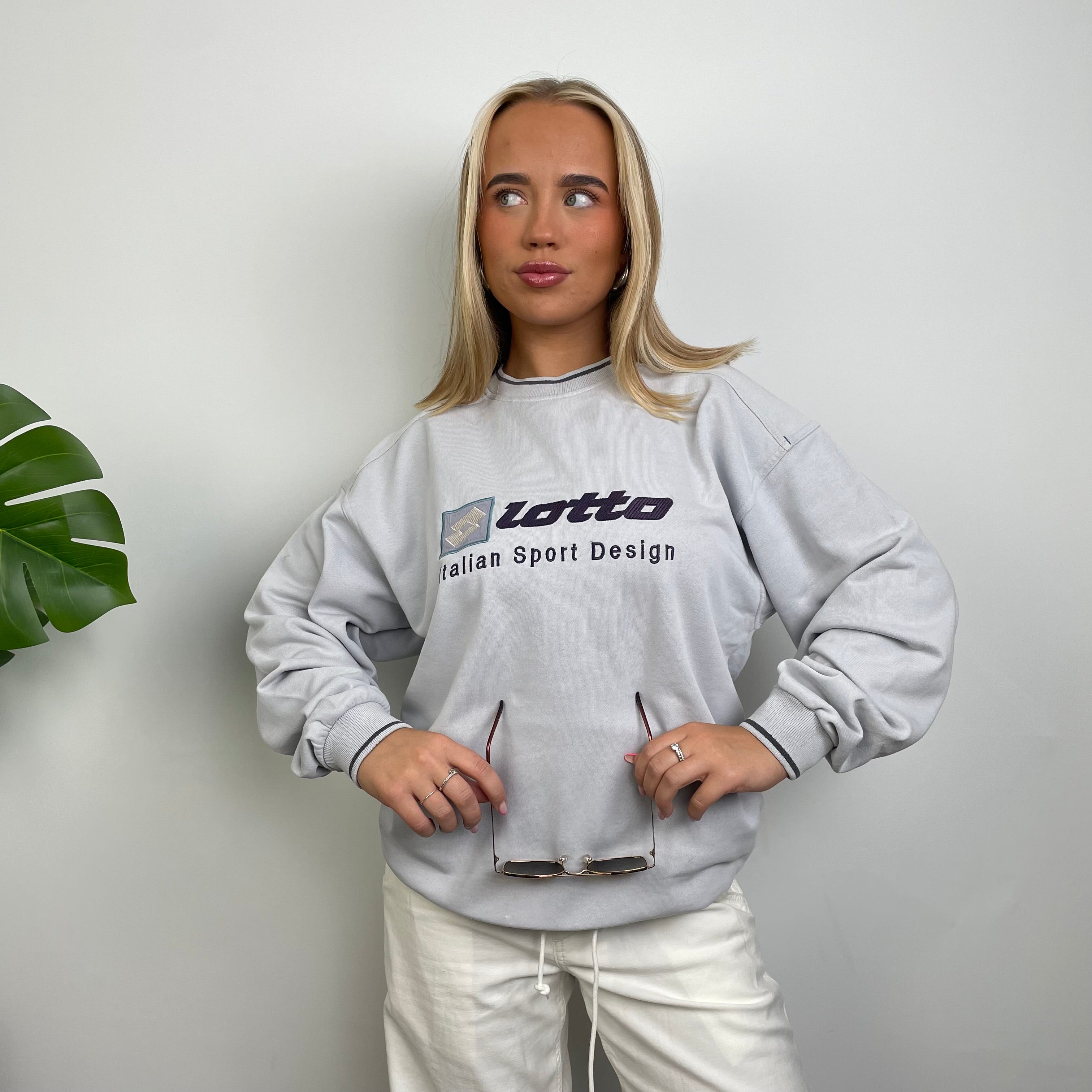 Lotto Lilac Embroidered Spell Out Sweatshirt (M)