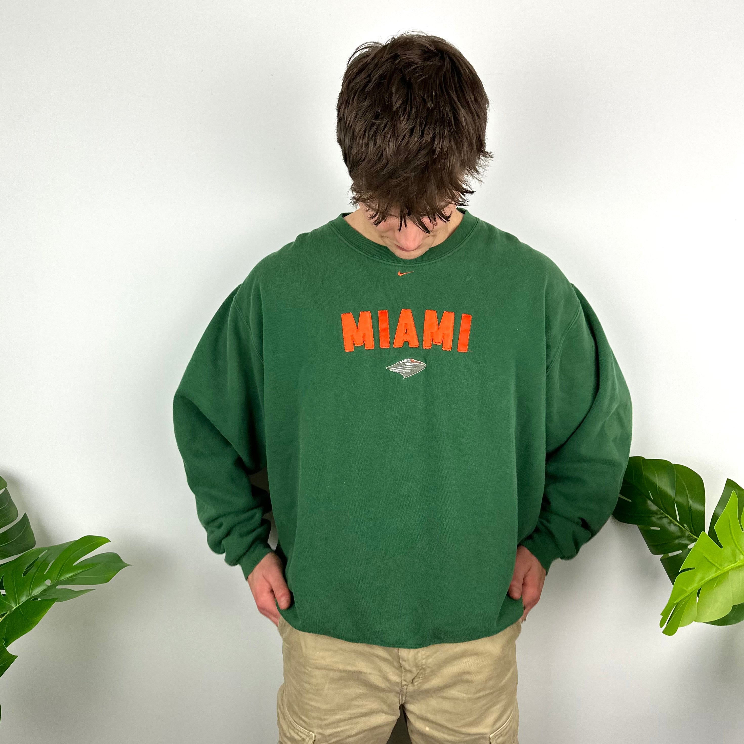 Nike X Miami Green Embroidered Spell Out Sweatshirt (XL)