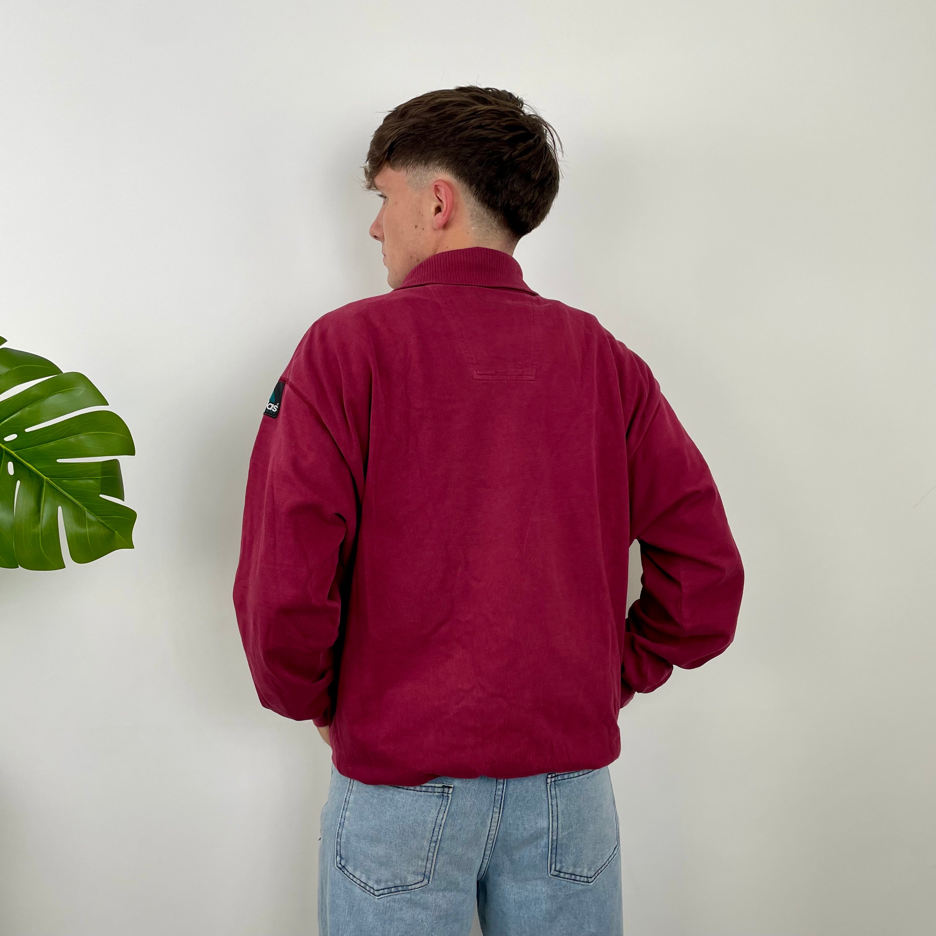 Adidas Equipment Maroon Embroidered Spell Out Sweatshirt (L)
