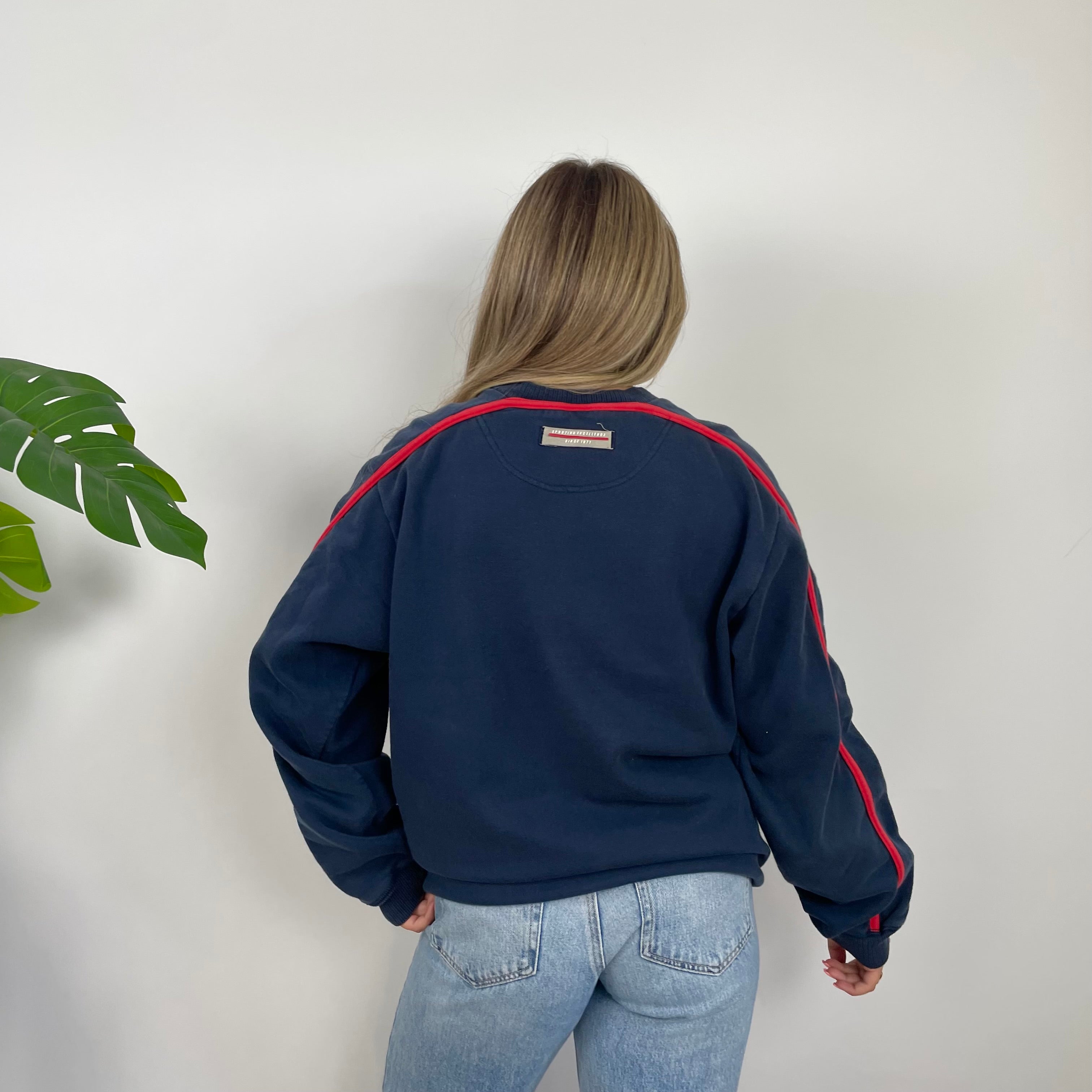 Nike Navy Embroidered Swoosh Sweatshirt (L)