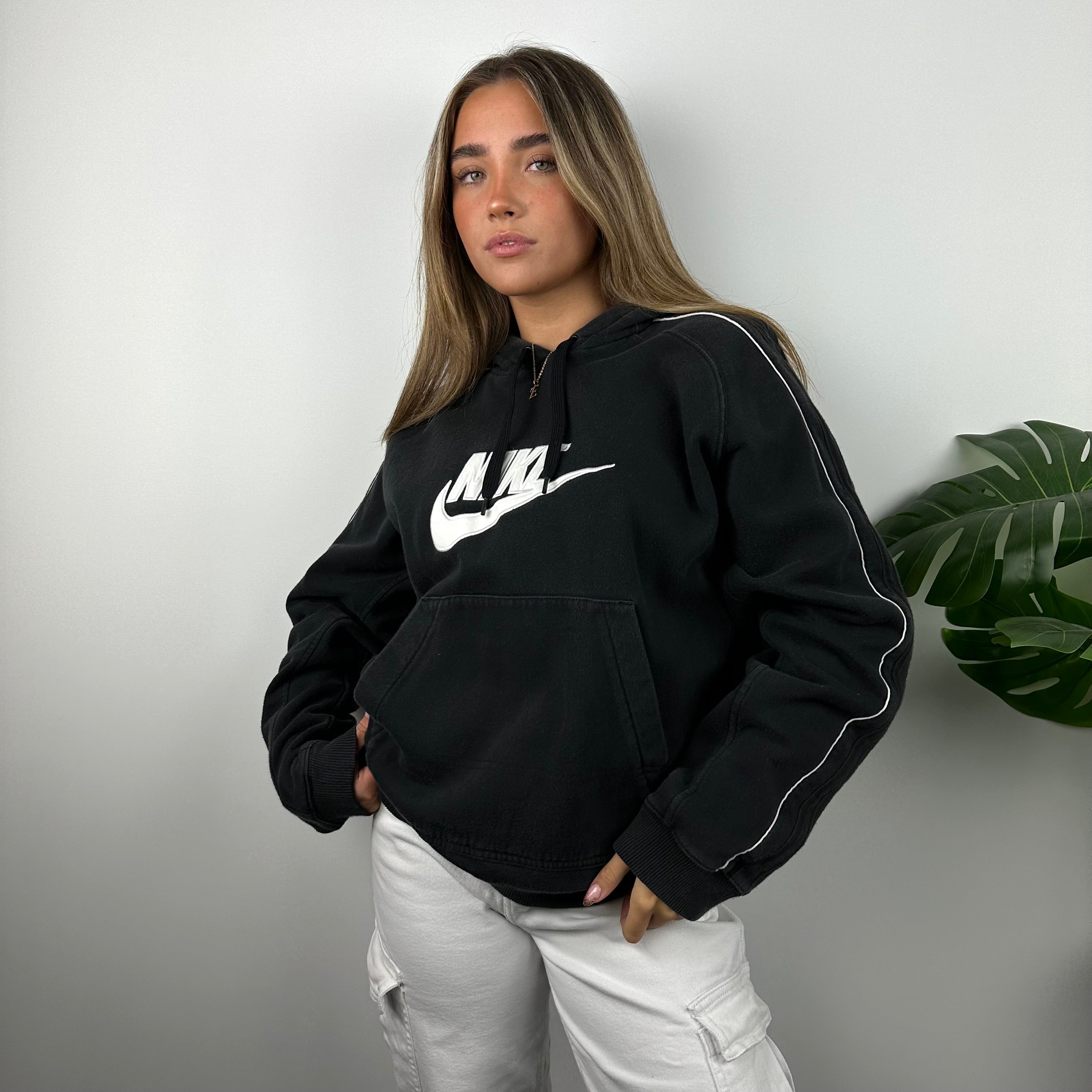 Nike Black Embroidered Spell Out Hoodie (L)