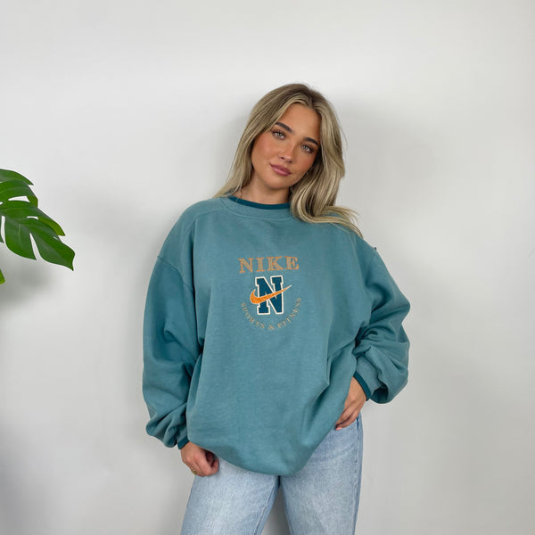 Nike Green Embroidered Swoosh Sweatshirt (XL)