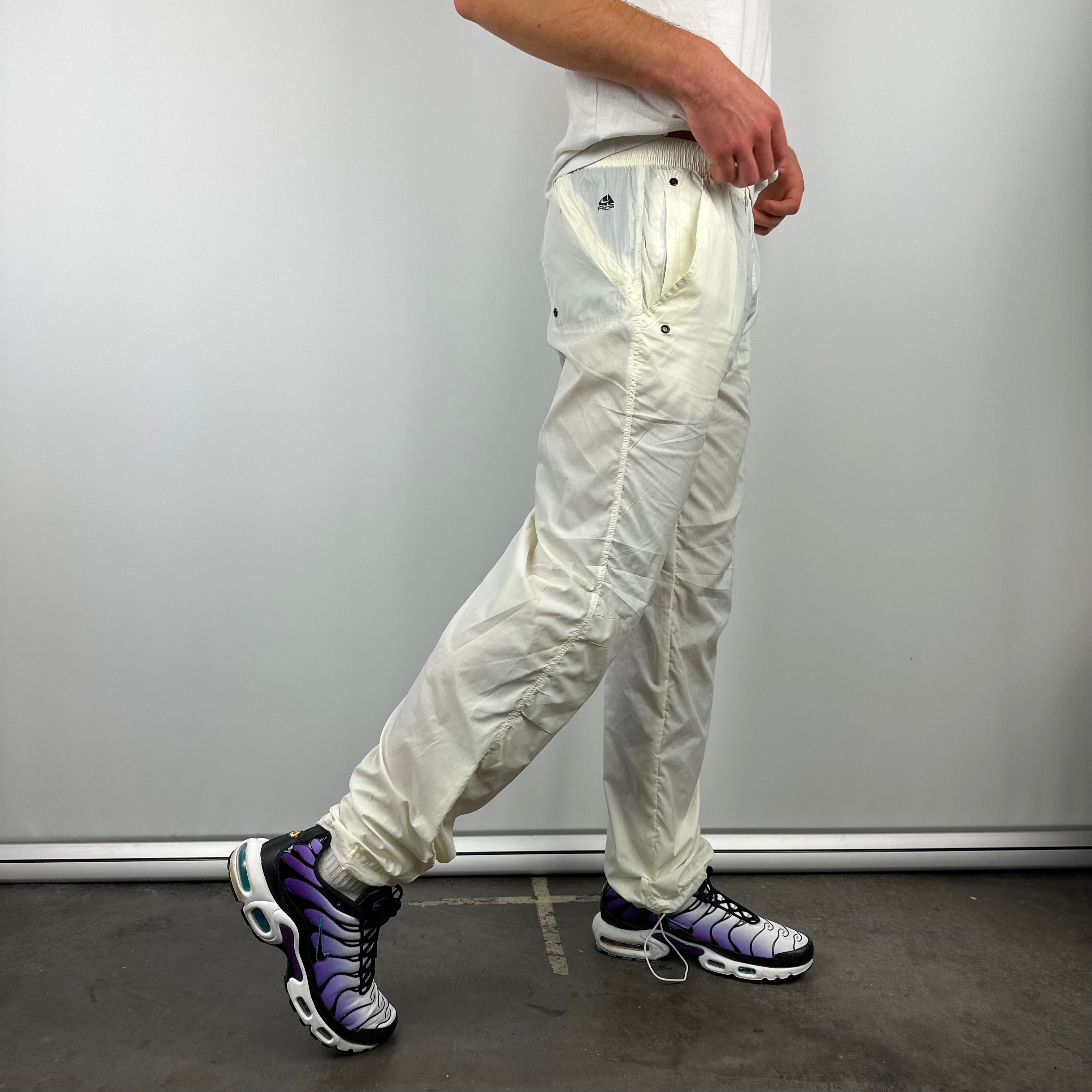 Nike ACG Cream Embroidered Swoosh Track Pants (L)