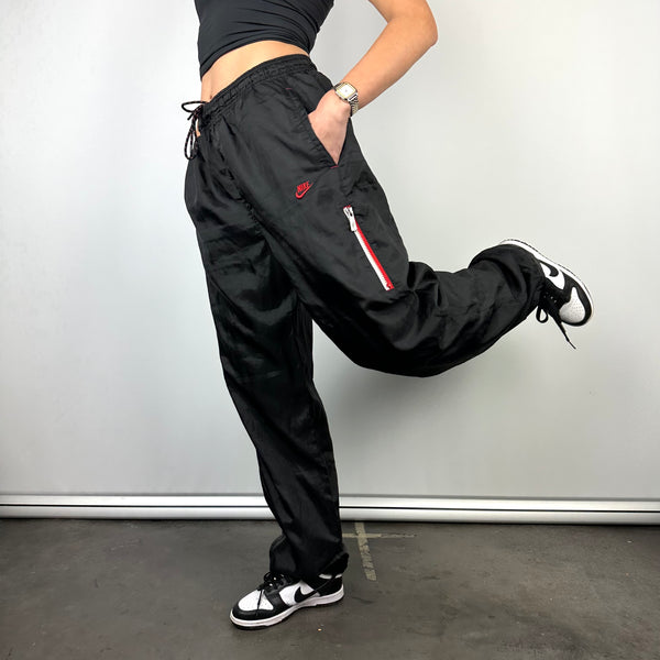 Nike Black Embroidered Spell Out Track Pants (L)