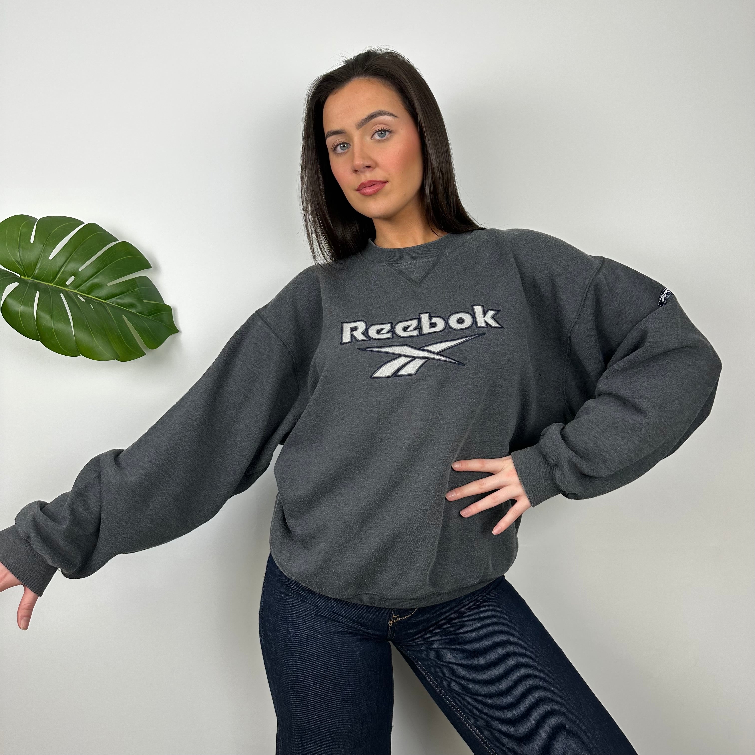 Reebok Grey Embroidered Logo Sweatshirt (L)