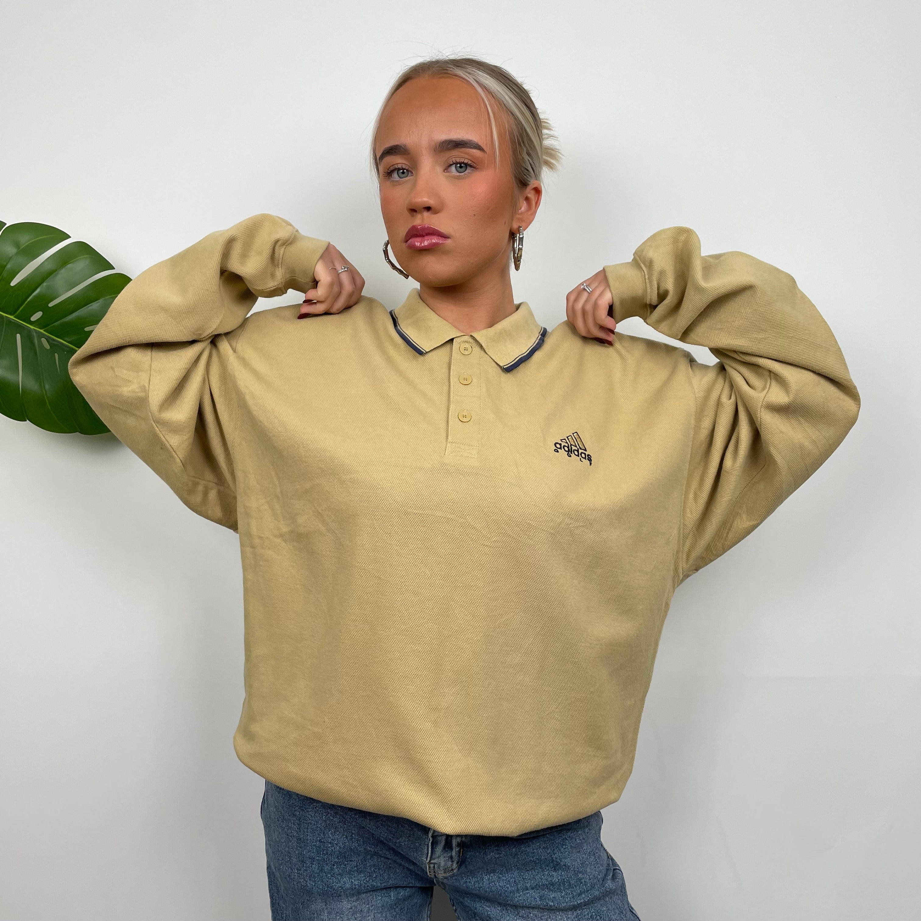 Adidas Golf RARE Tan Embroidered Spell Out Sweatshirt (L)