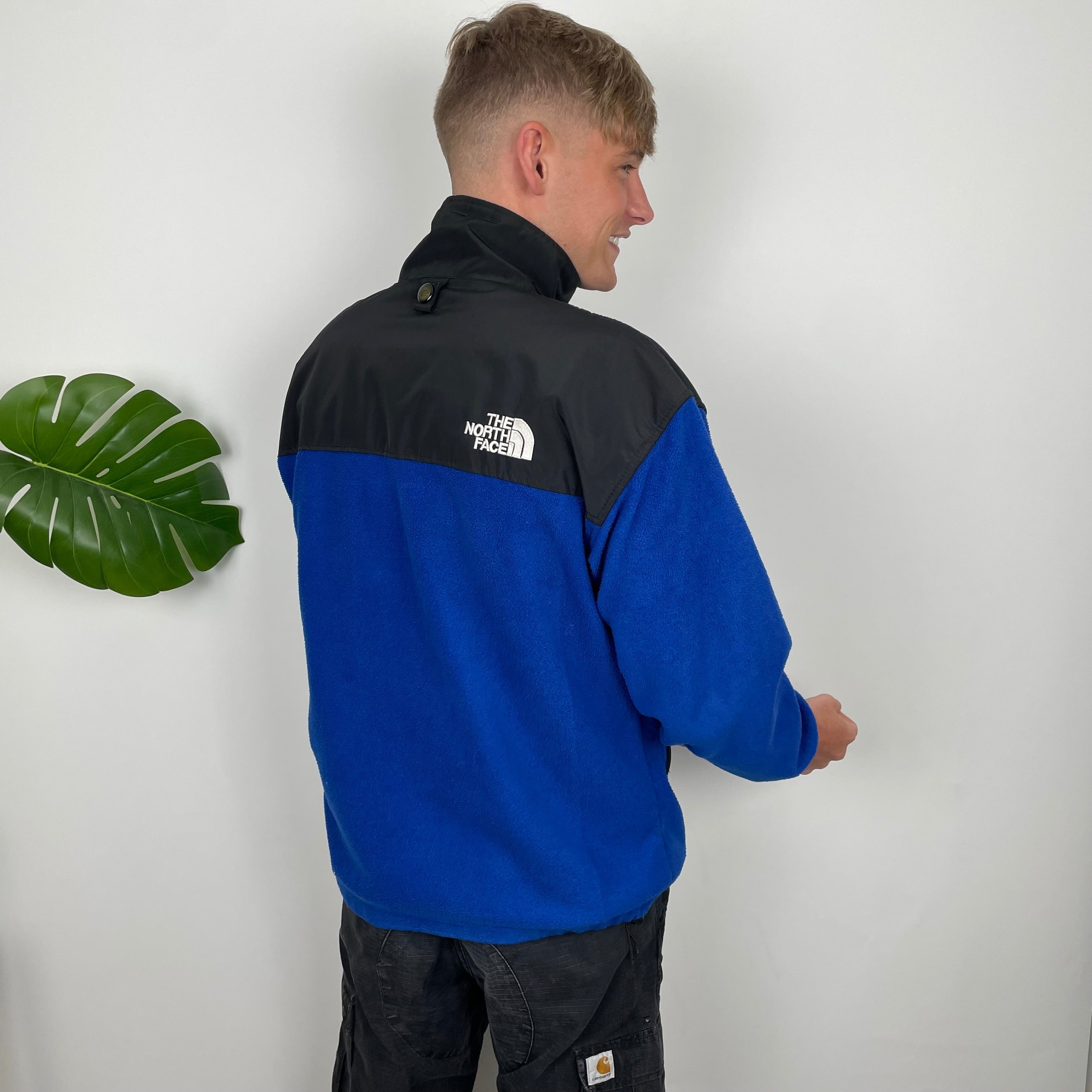 North Face Blue Denali Teddy Bear Fleece Zip Up Jacket (XL)