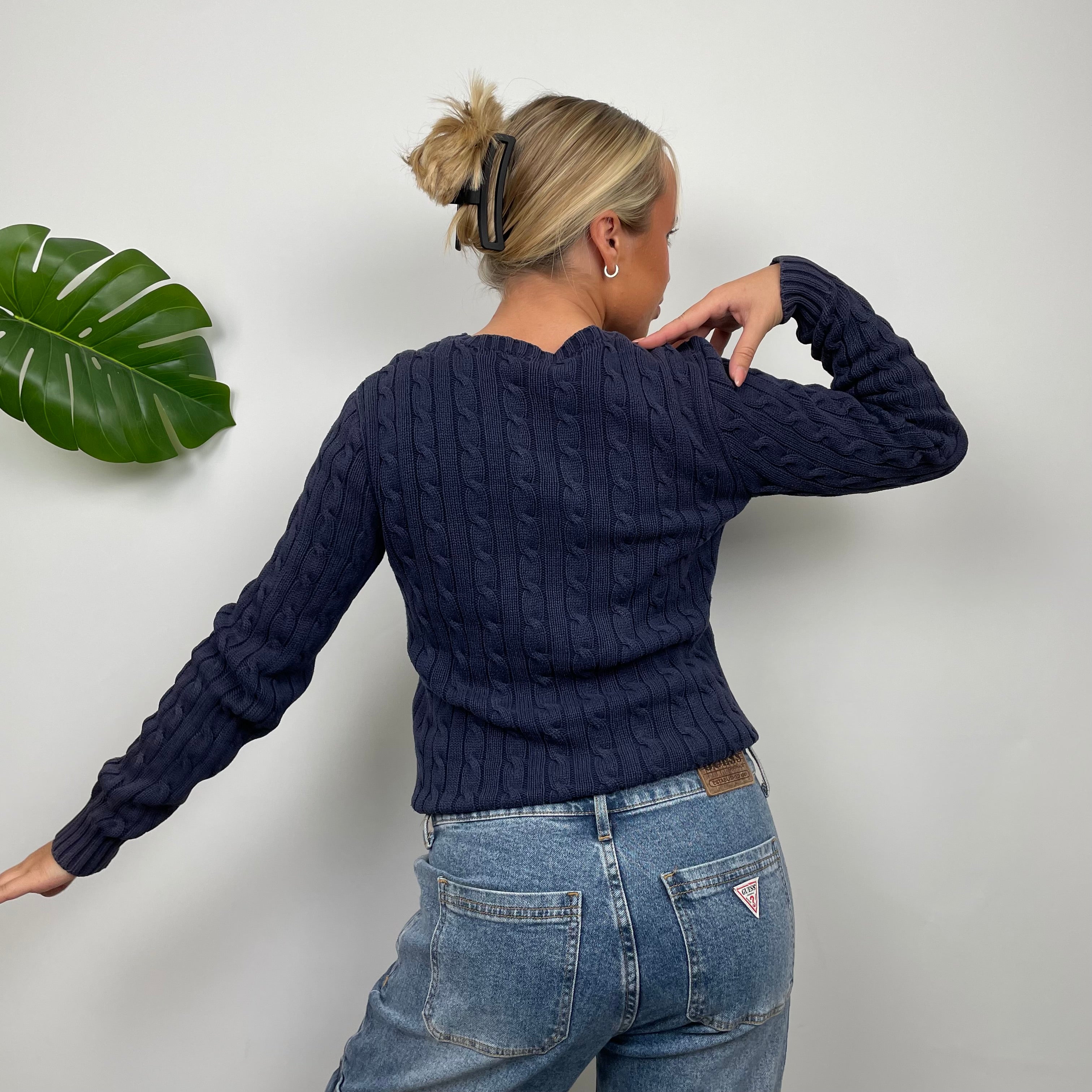 Polo Ralph Lauren Navy Embroidered Logo Knitted Sweater (XS)