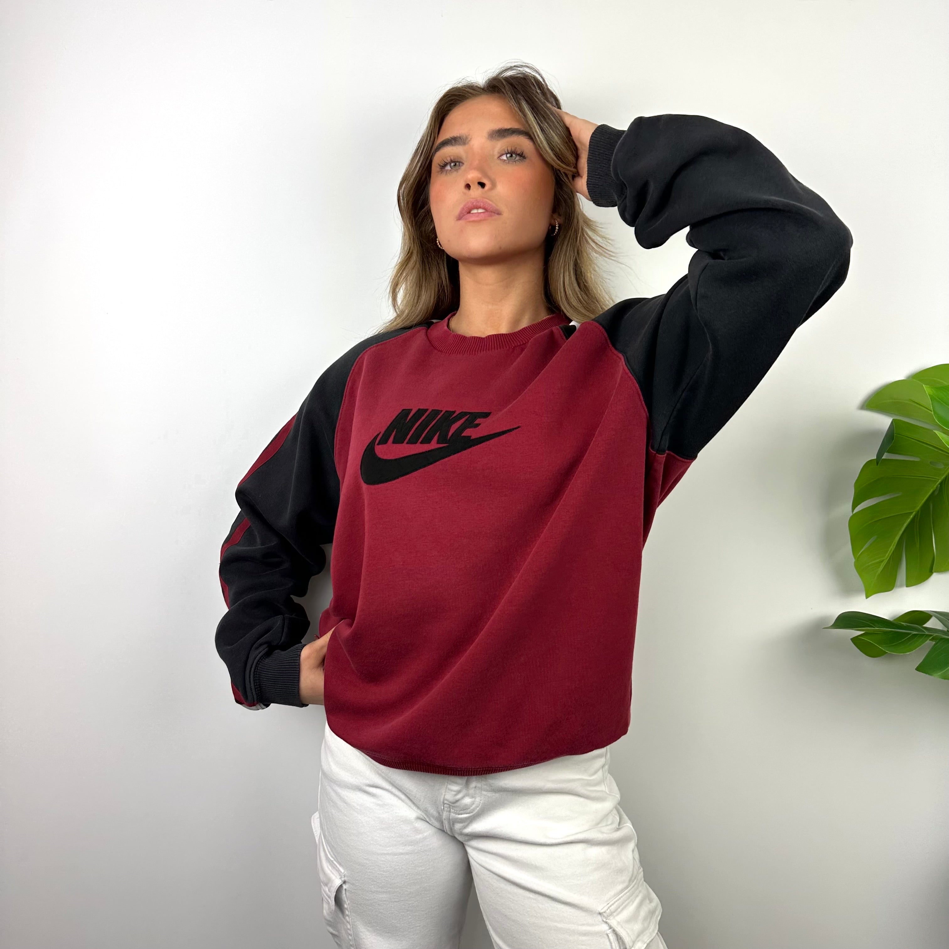 Nike Red Embroidered Spell Out Sweatshirt (M)
