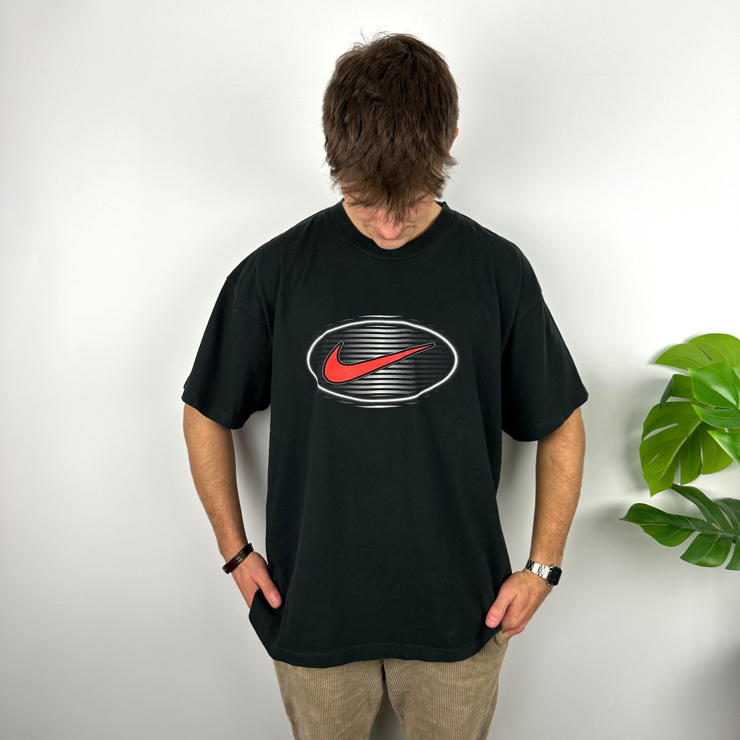 Nike Black Swoosh T Shirt (XL)