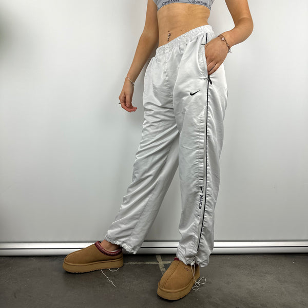 Nike White Embroidered Spell Out Track Pants (M)