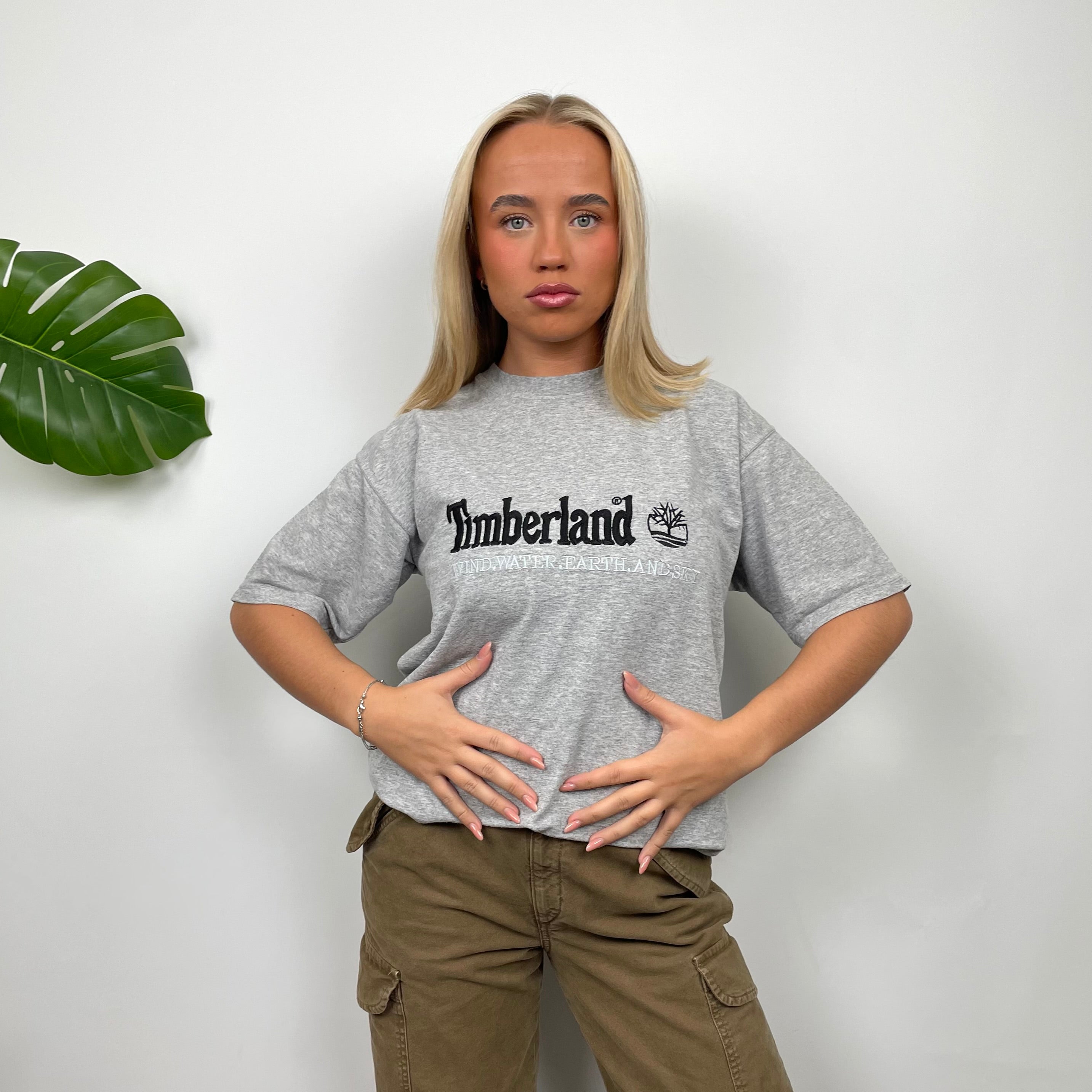 Timberland Grey Spell Out T Shirt (S)