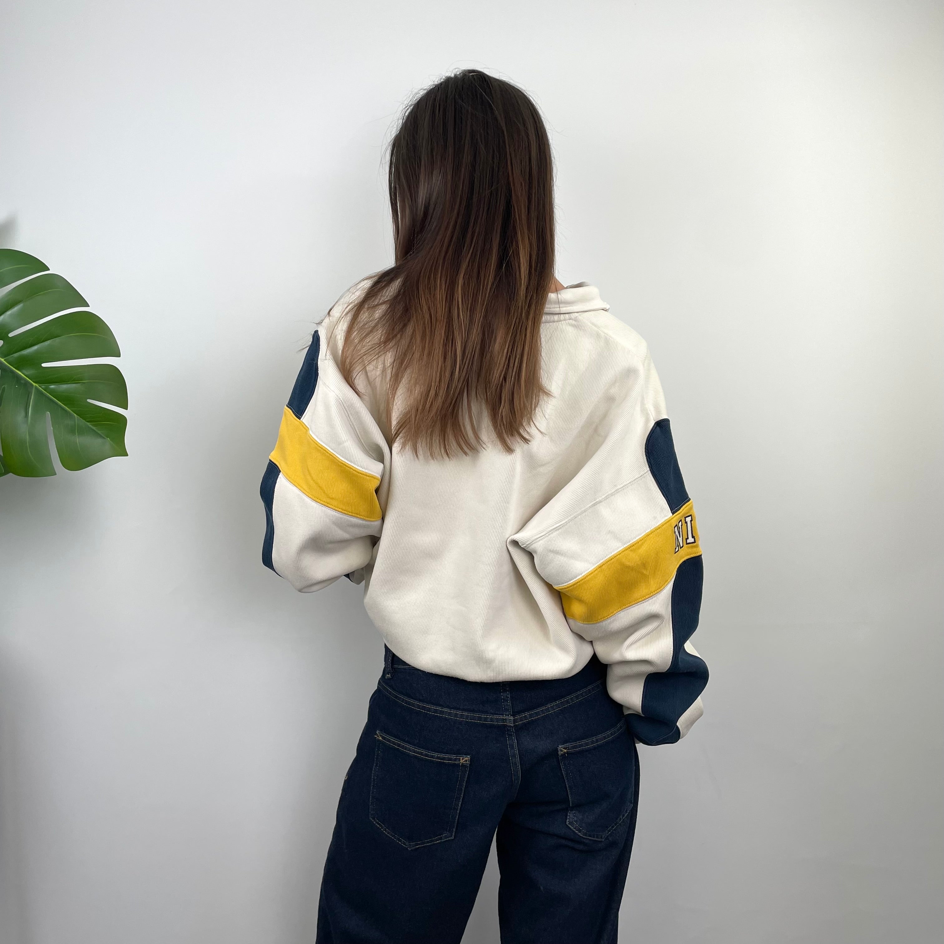 Nike RARE Cream Embroidered Spell Quarter Zip Sweatshirt (L)