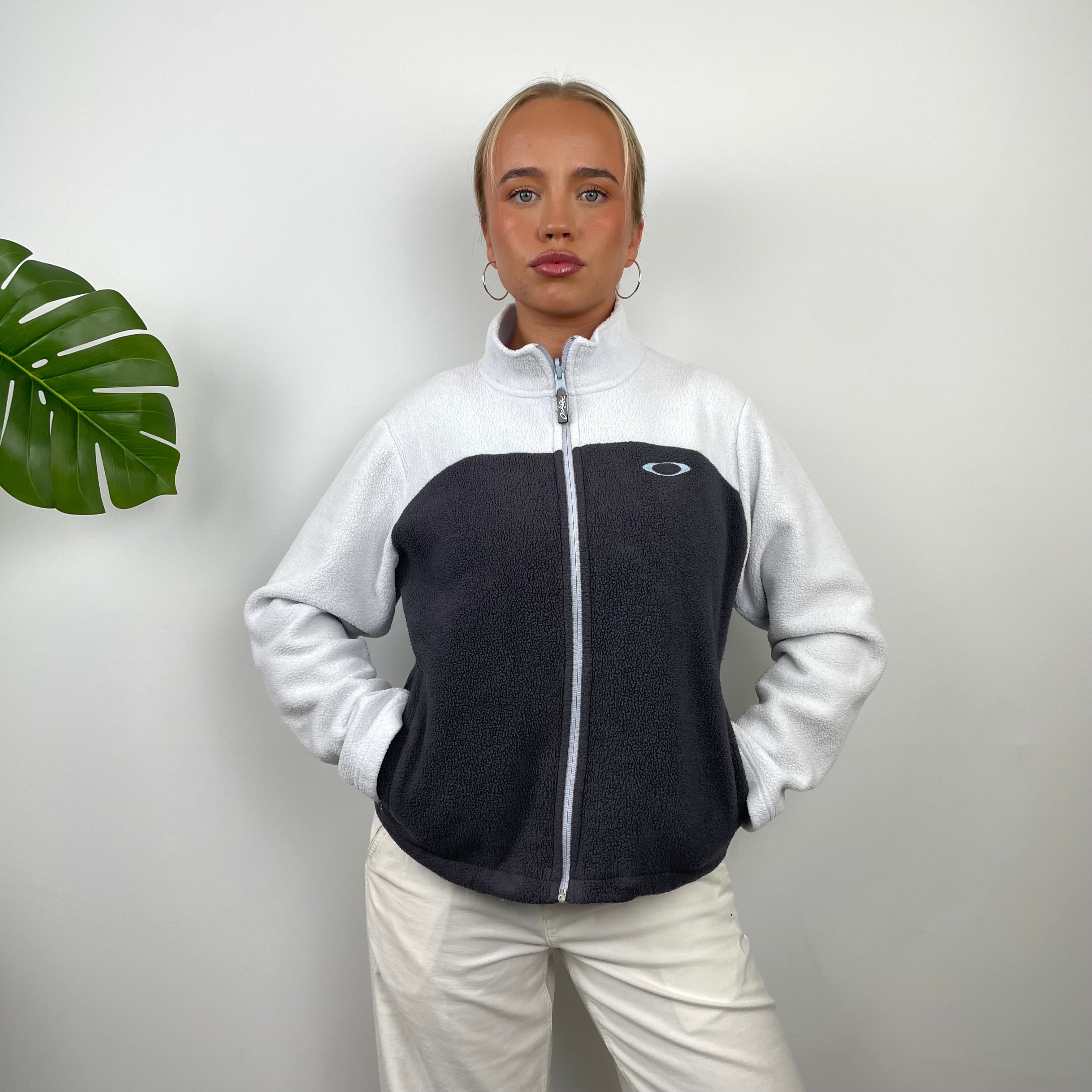Oakley RARE Grey Embroidered Logo Zip Up Fleece (S)