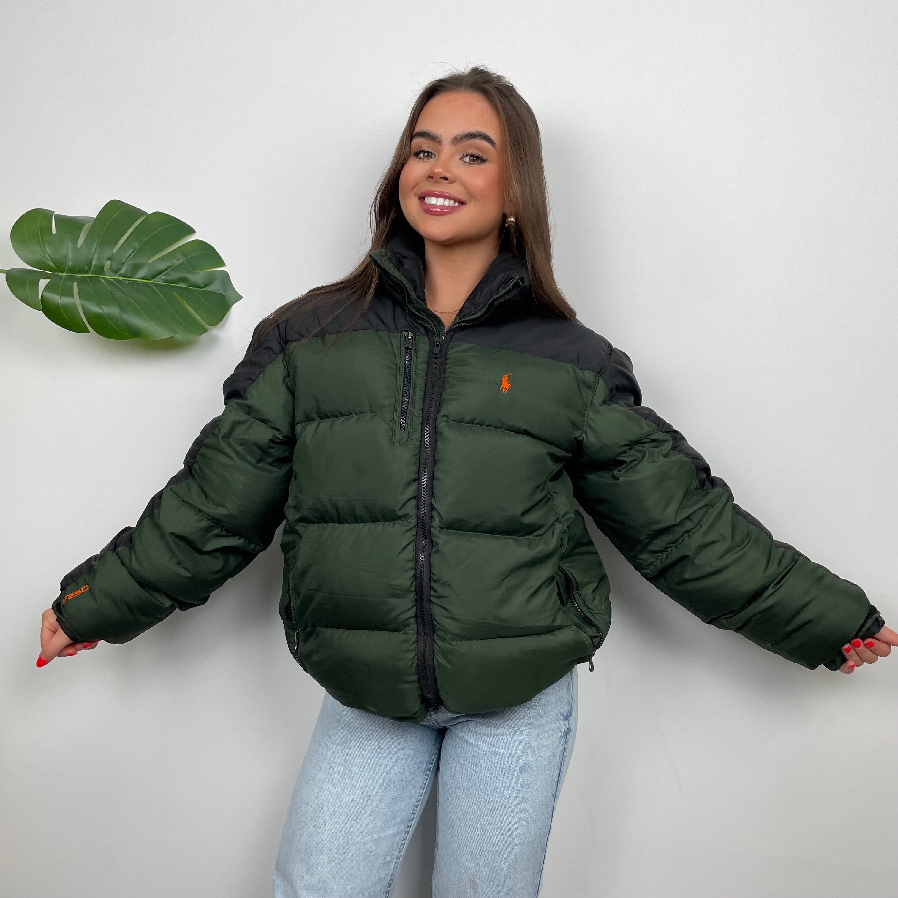 Polo Ralph Lauren Green Embroidered Logo Puffer Jacket (L)