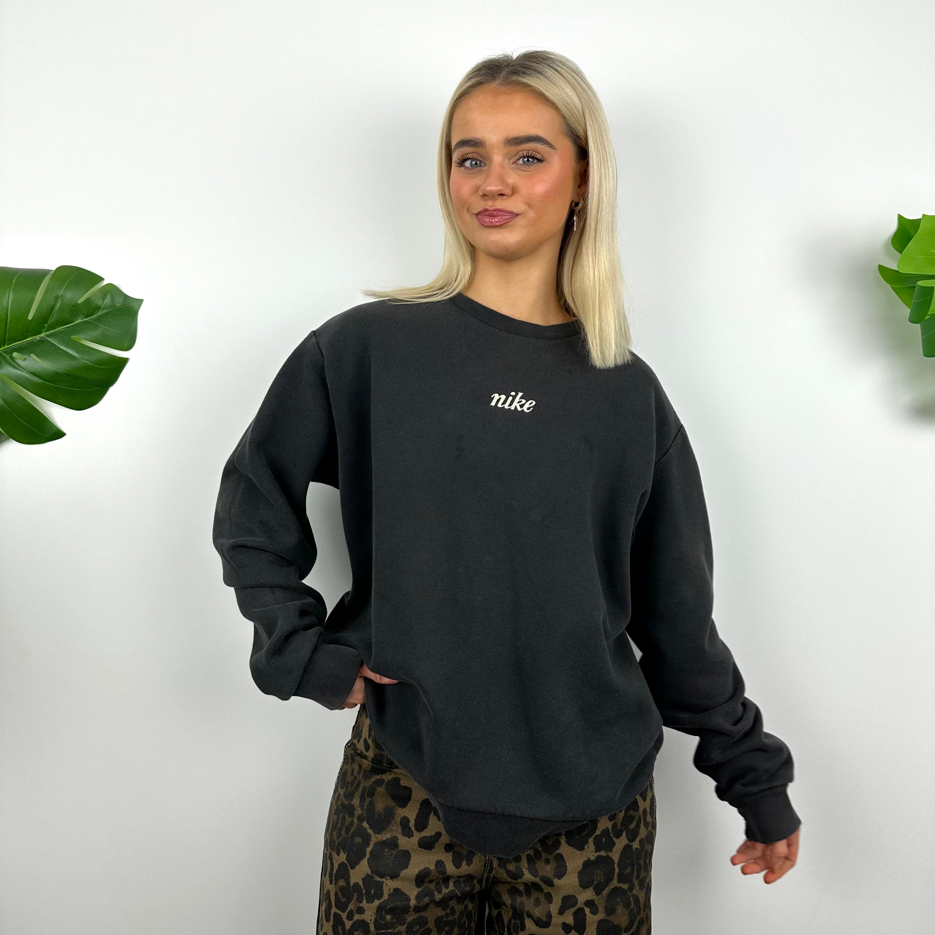 Nike Black Embroidered Spell Out Sweatshirt (L)