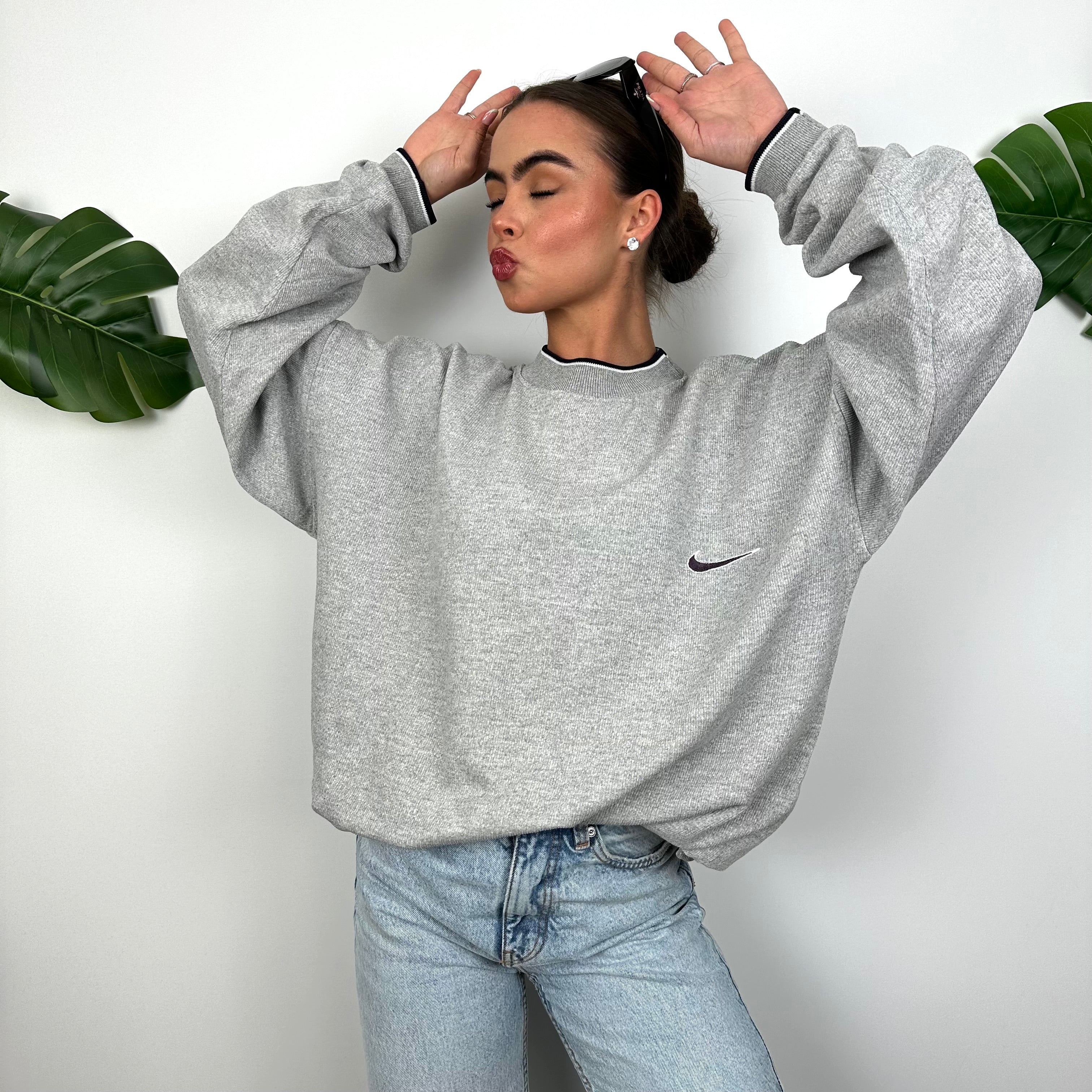 Nike Grey Embroidered Spell Out Sweatshirt (L)