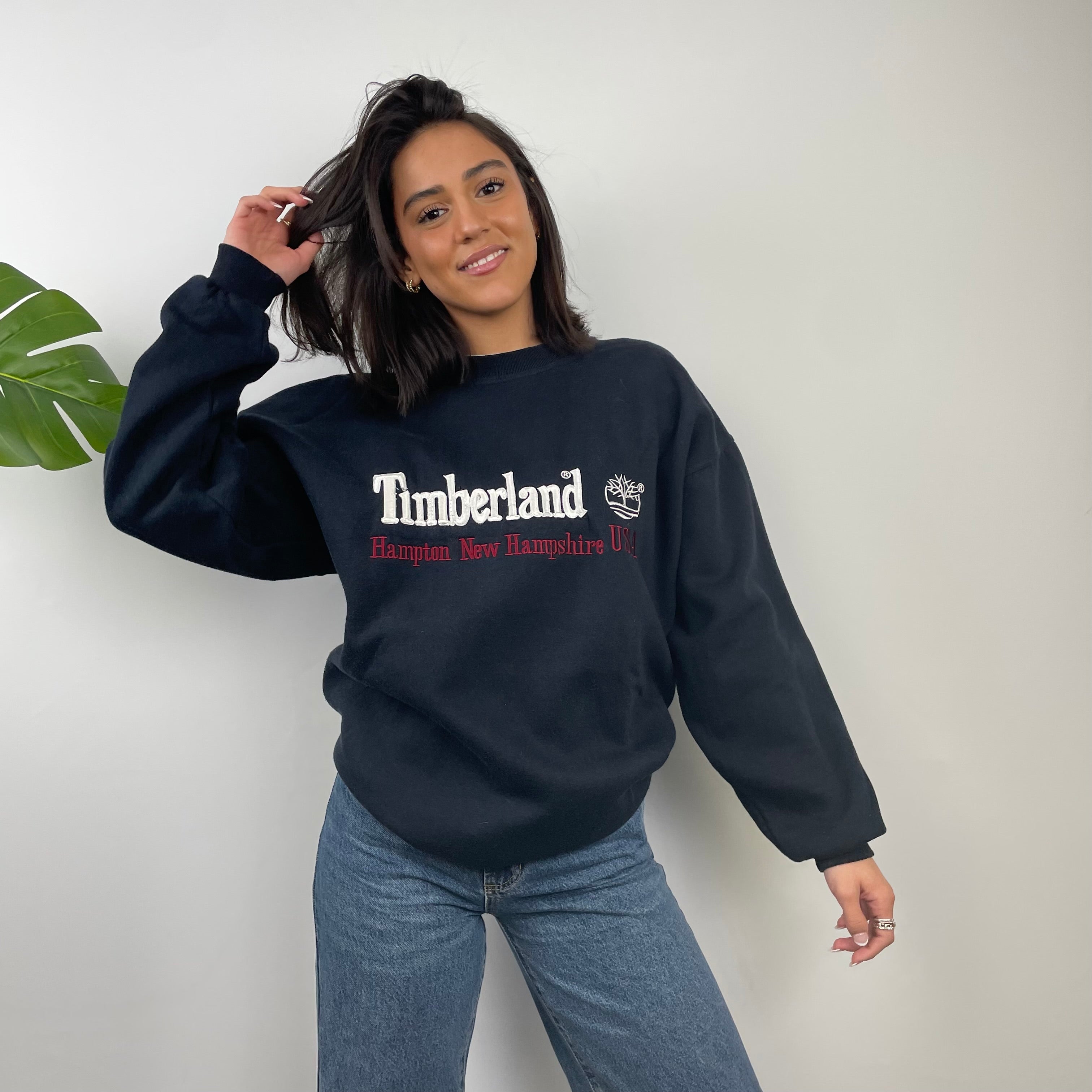 Timberland Black Embroidered Spell Out Sweatshirt (L)