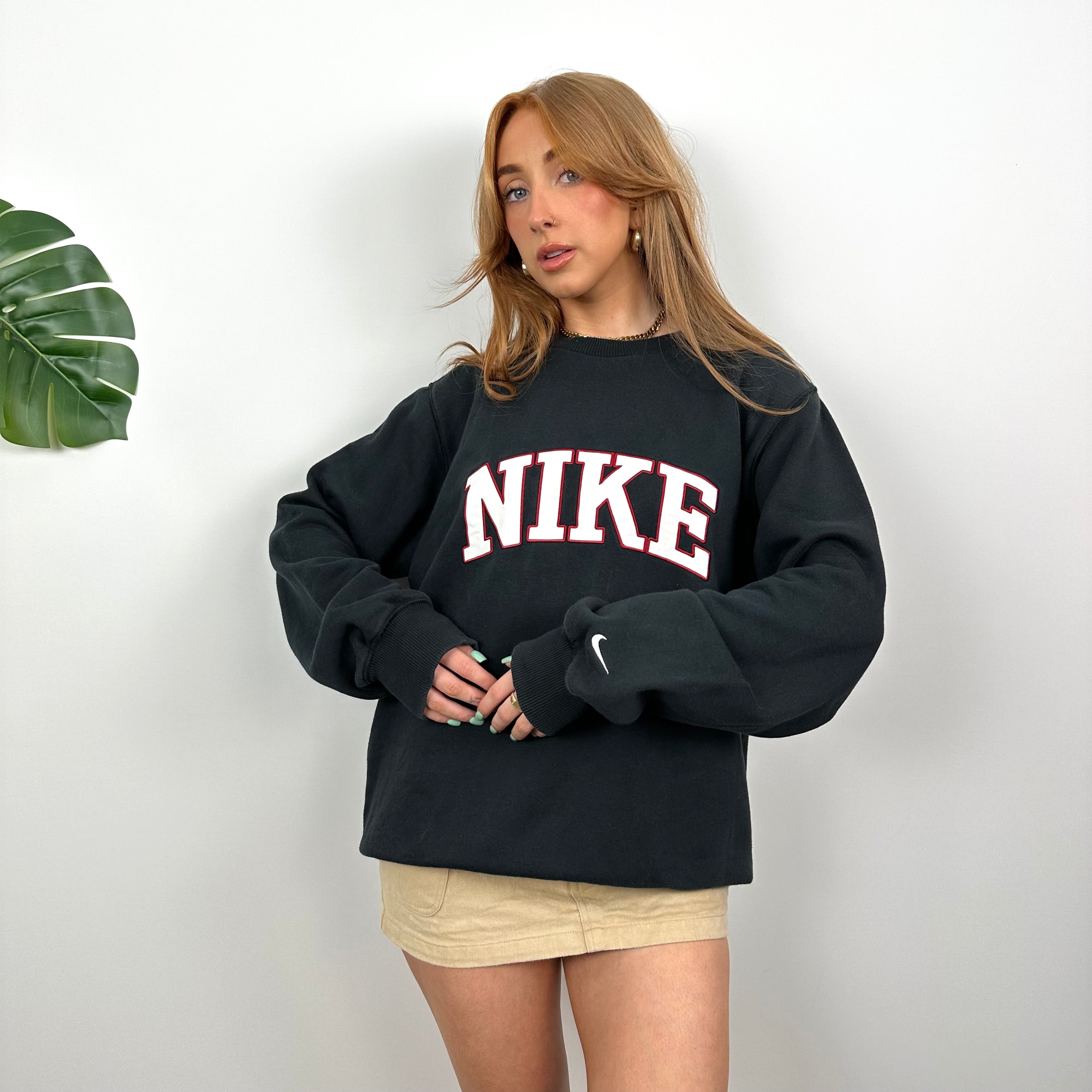 Nike Black Embroidered Spell Out Sweatshirt (M)