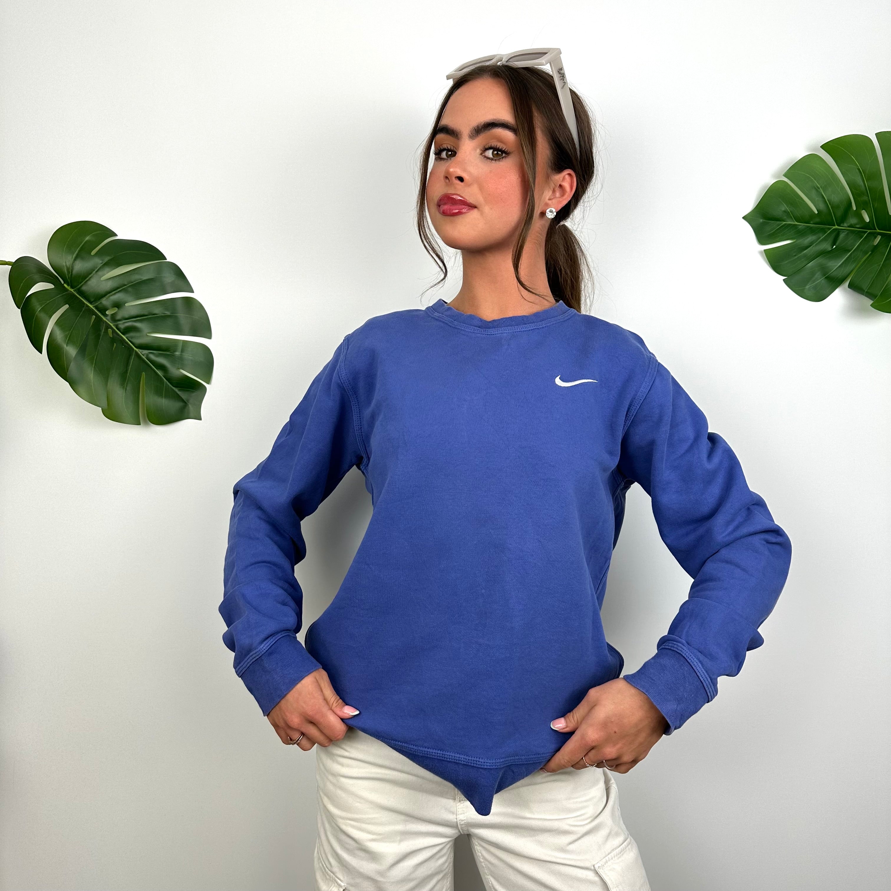 Nike Blue Embroidered Swoosh Sweatshirt (M)