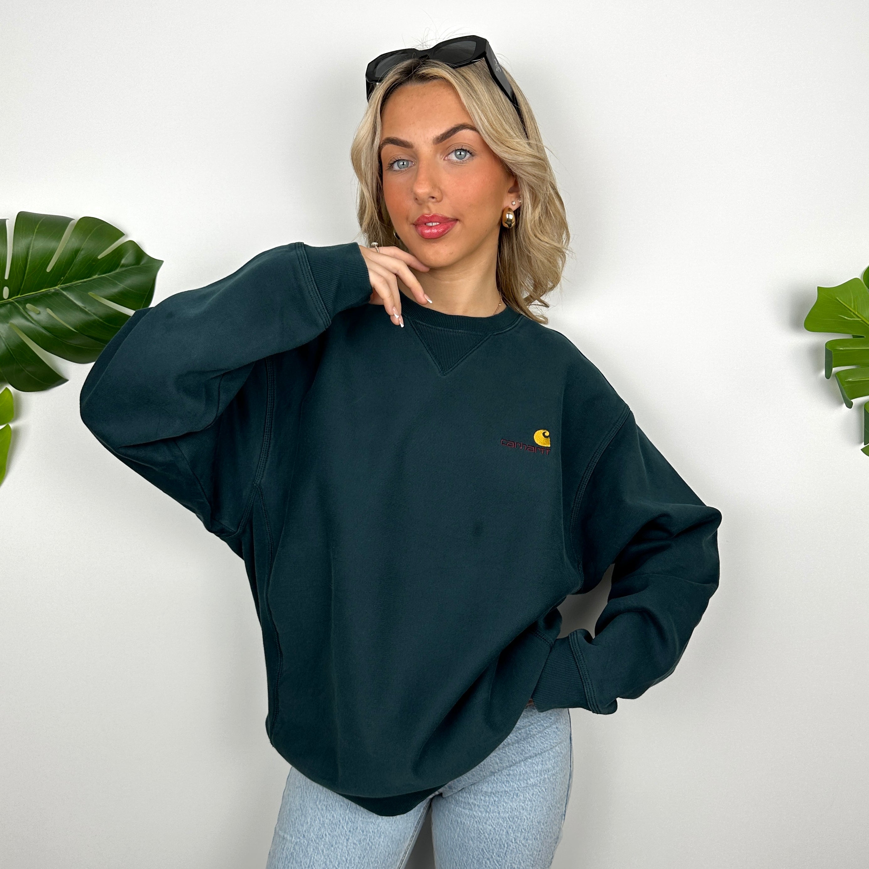 Carhartt Green Embroidered Spell Out Sweatshirt (L)