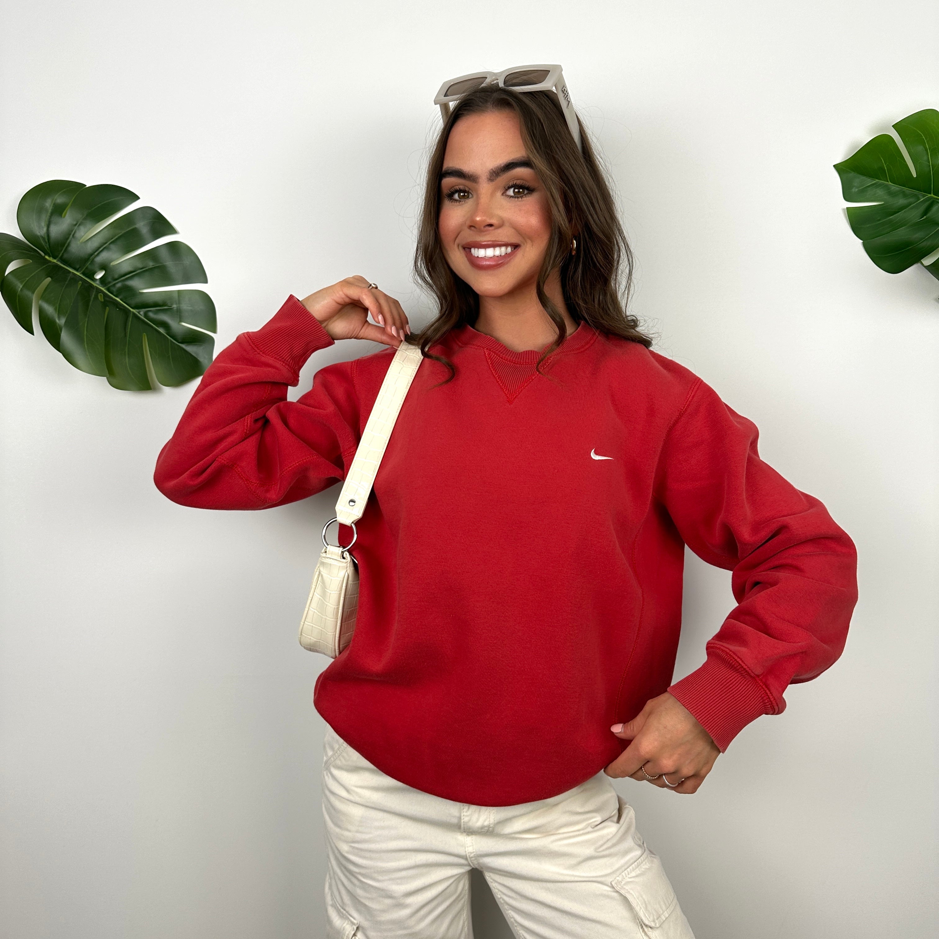 Nike Red Embroidered Swoosh Sweatshirt (M)