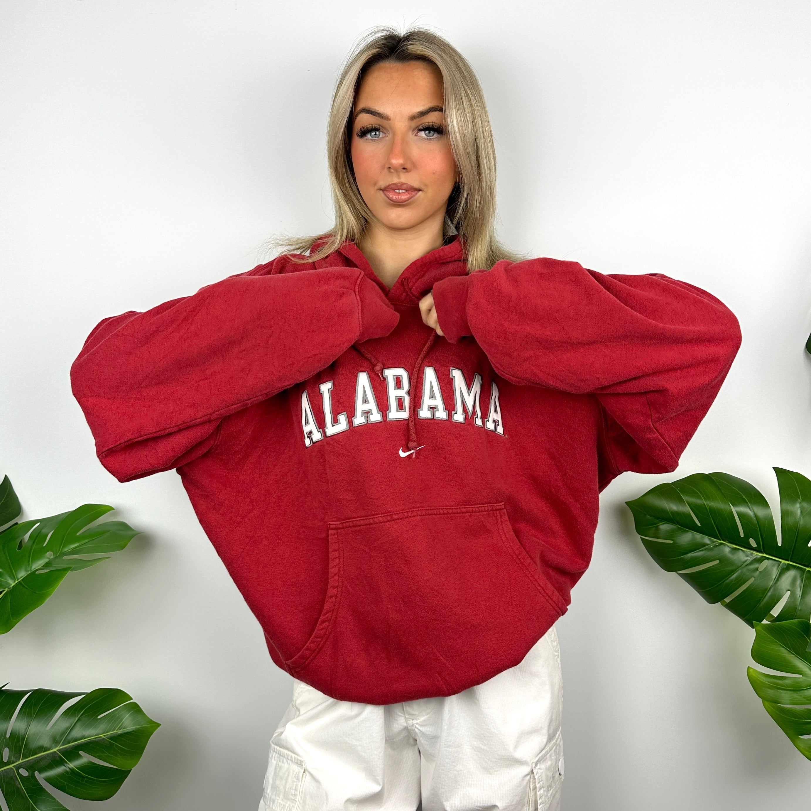 Nike x Alabama Red Embroidered Spell Out Hoodie (L)