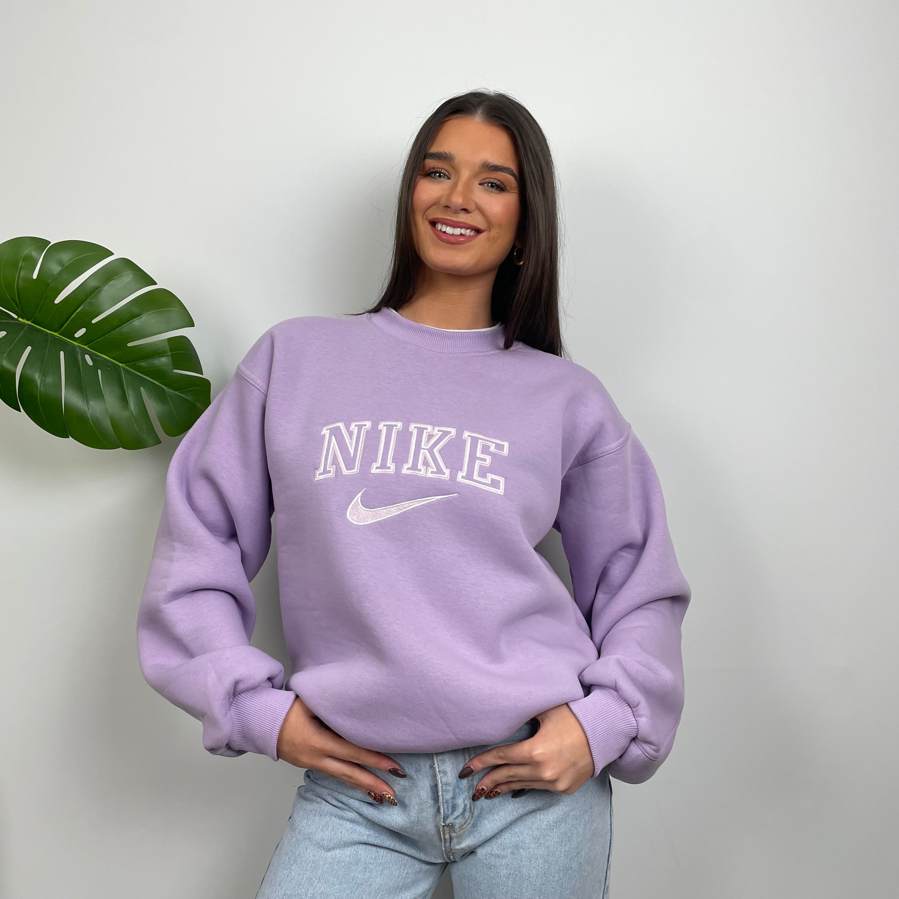 Nike Lilac Embroidered Spell Out Sweatshirt (M)