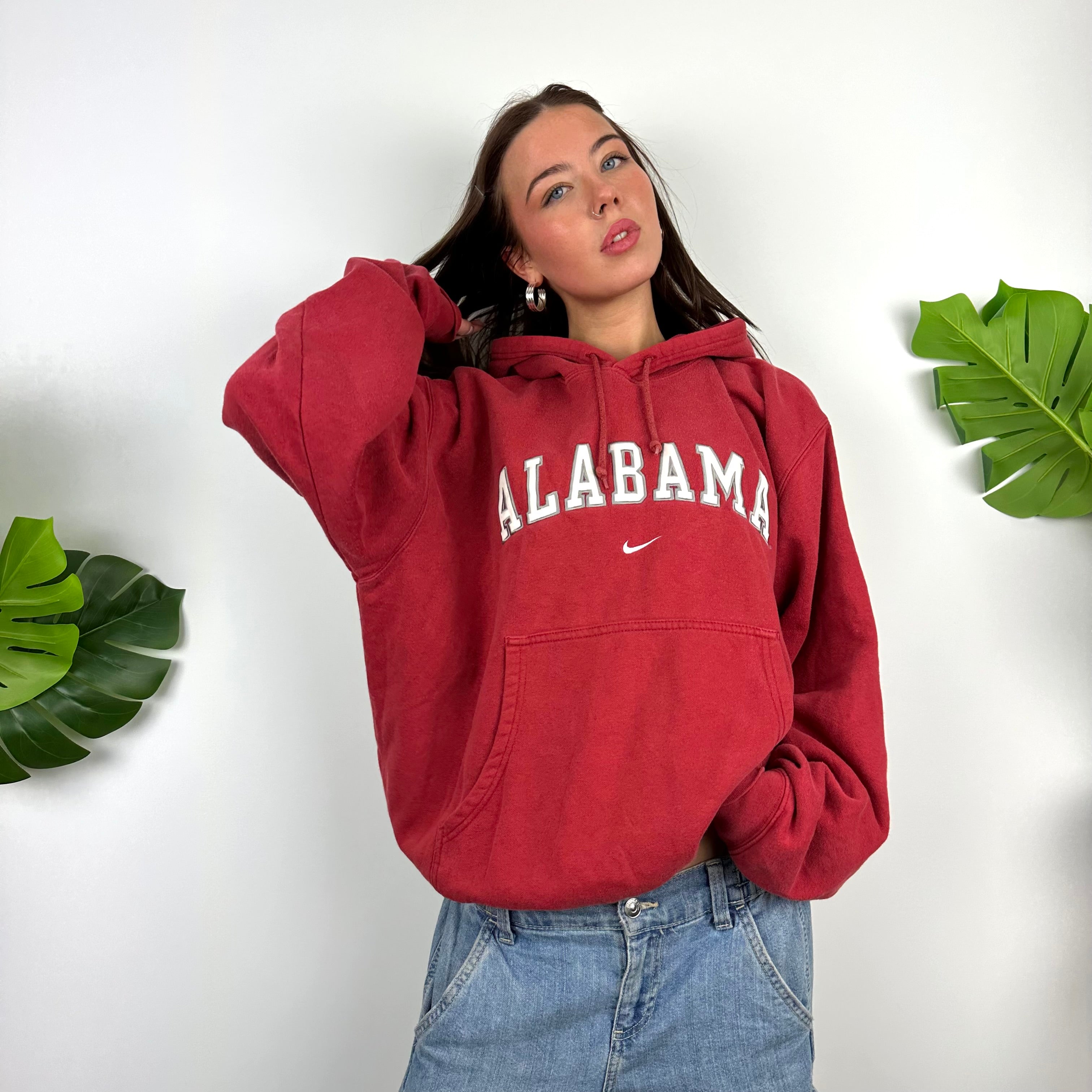 Nike x Alabama Red Embroidered Spell Out Hoodie (L)