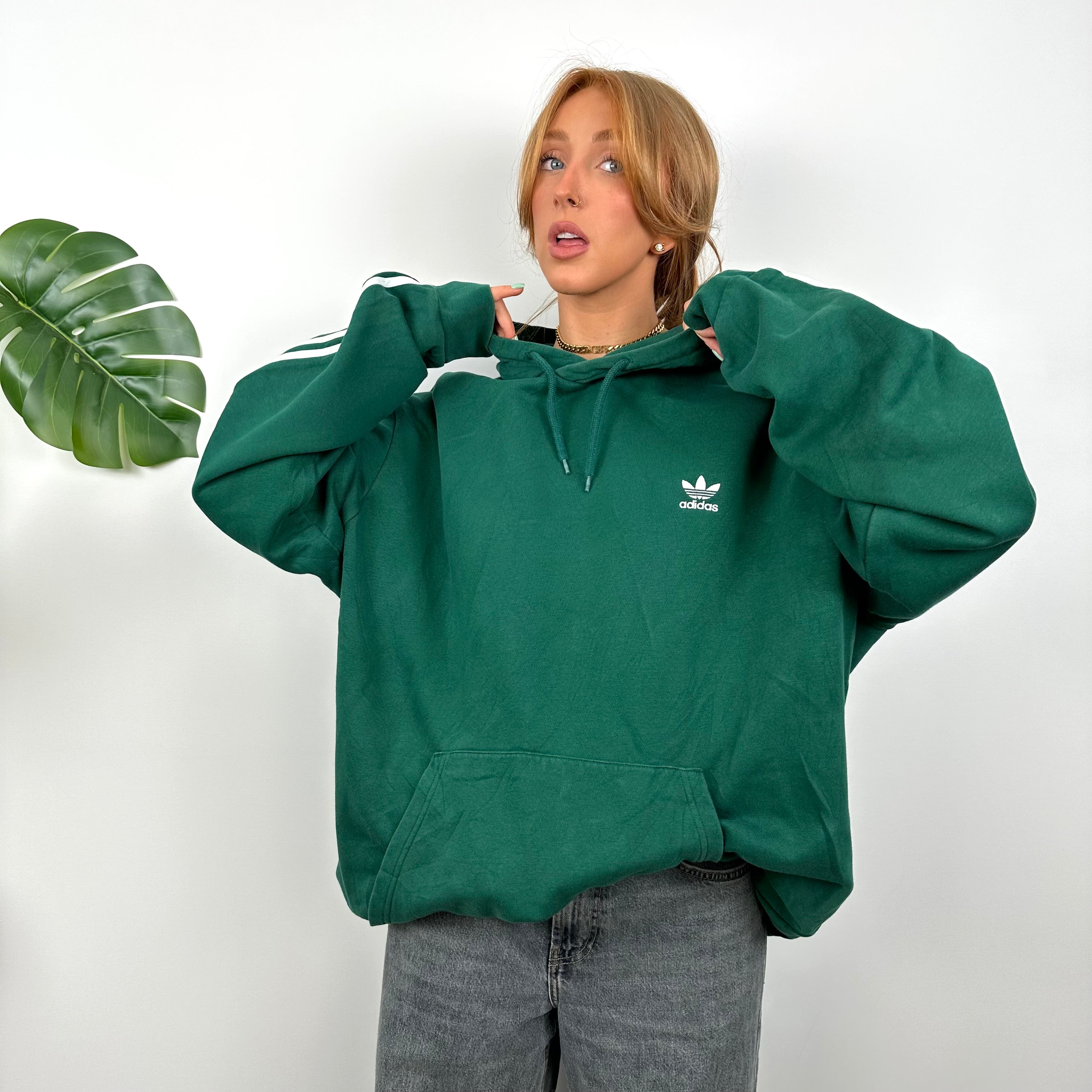 Adidas RARE Green Embroidered Spell Out Hoodie (XXL)