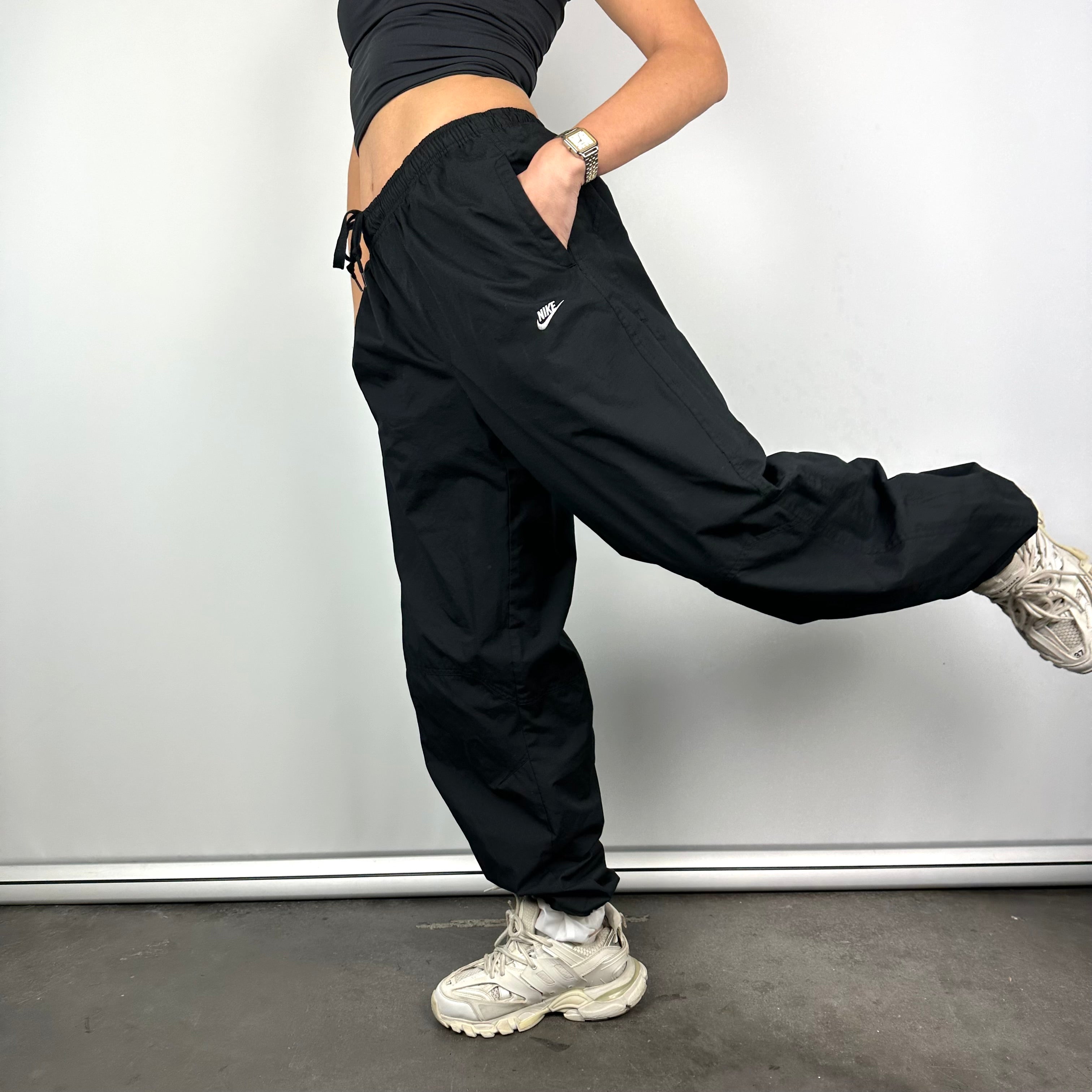 Nike Black Embroidered Spell Out Track Pants (L)