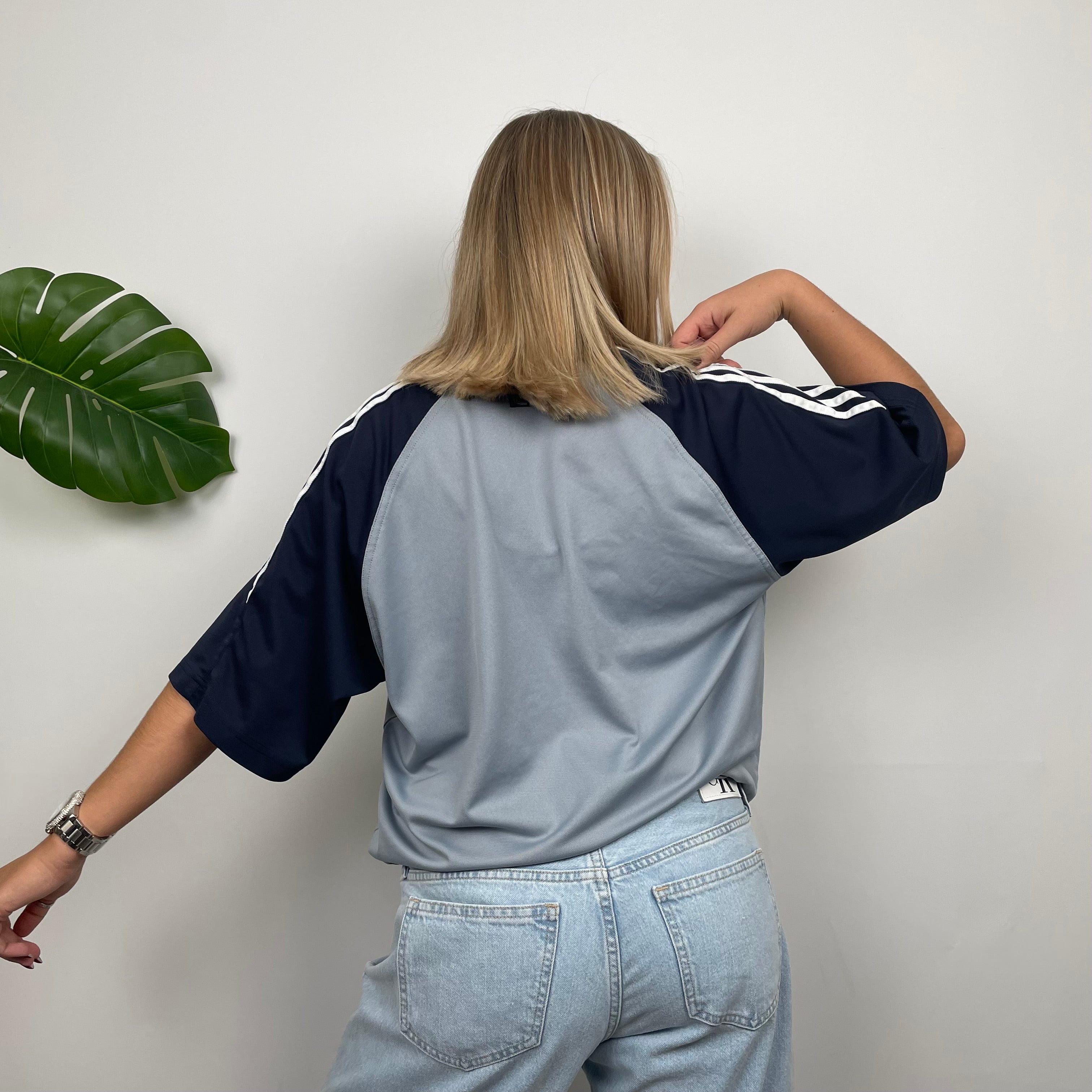 Adidas RARE Grey Embroidered Spell Out T Shirt (M)