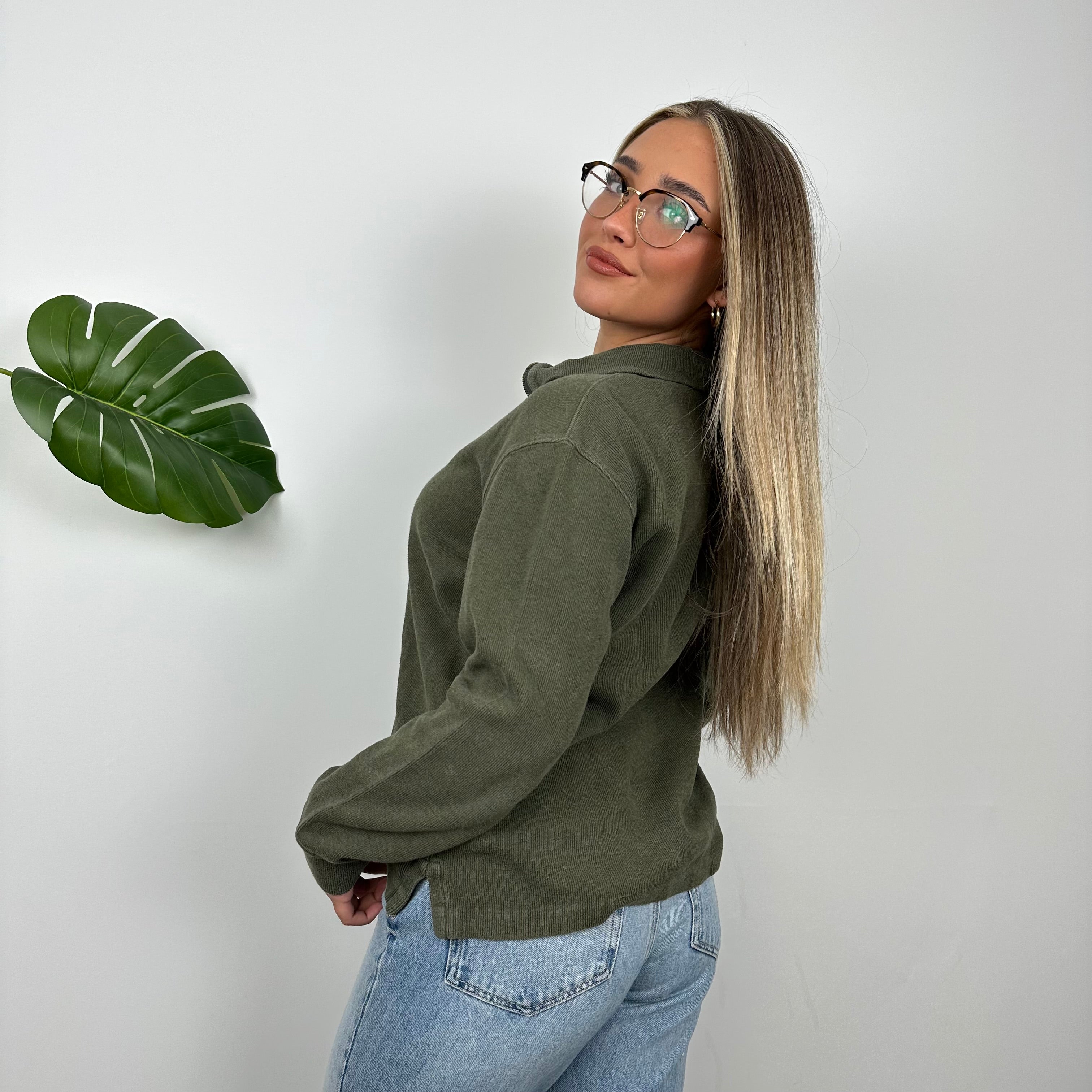 Polo Ralph Lauren Green Embroidered Logo Quarter Zip Sweatshirt (S)