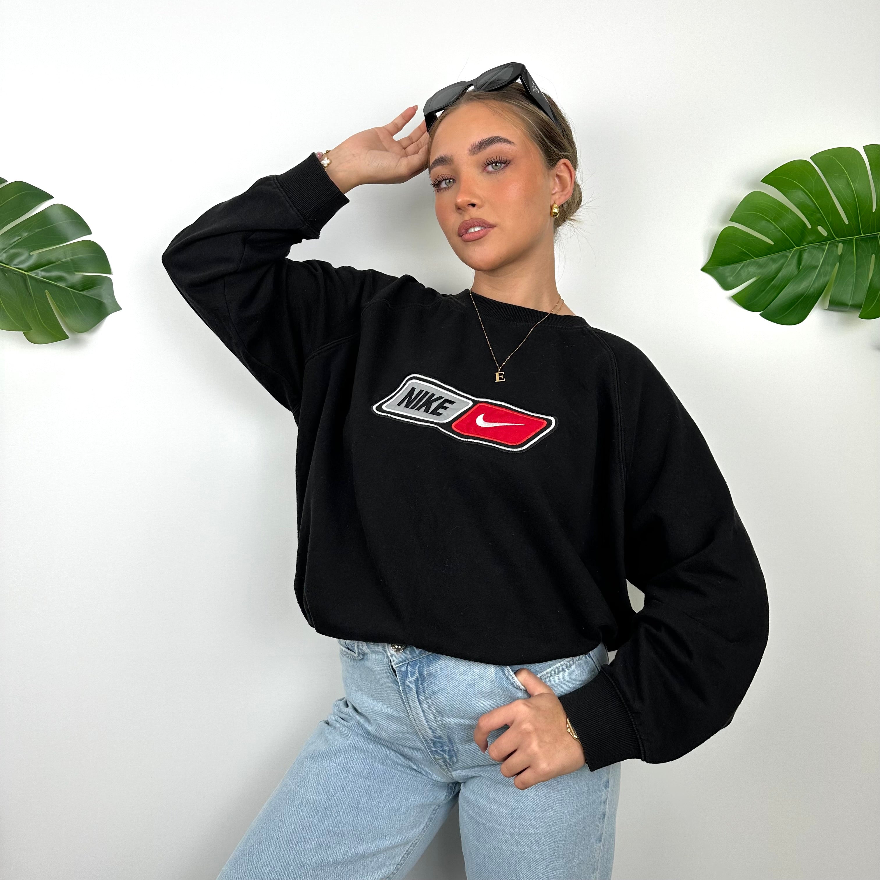 Nike Black Embroidered Spell Out Sweatshirt (L)