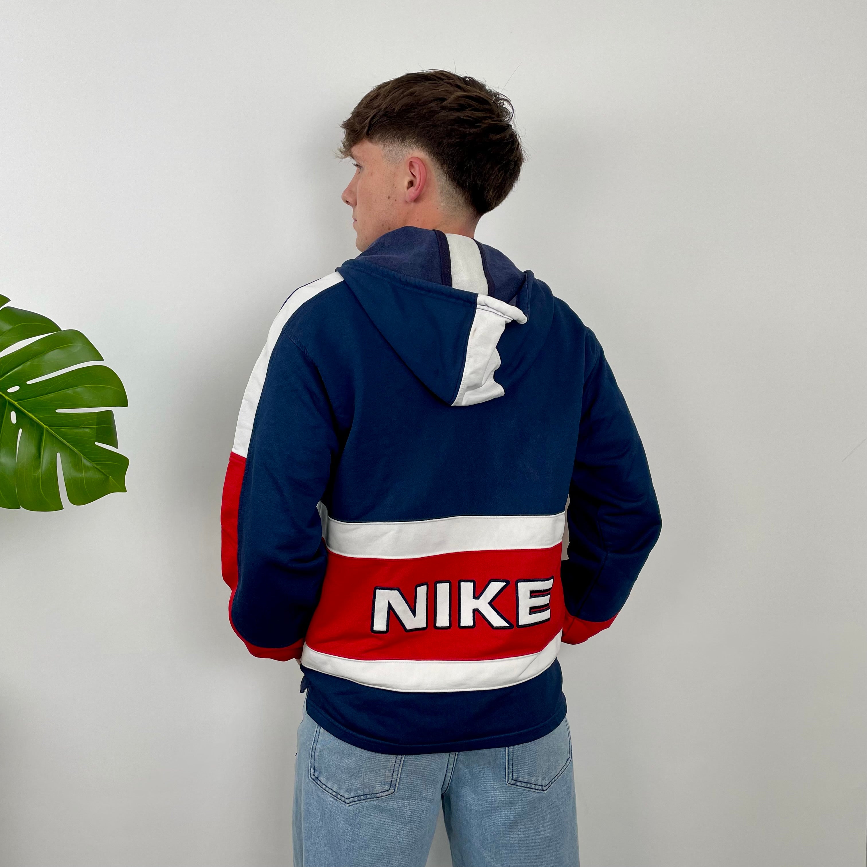 Nike Navy Embroidered Spell Out Quarter Zip (L)