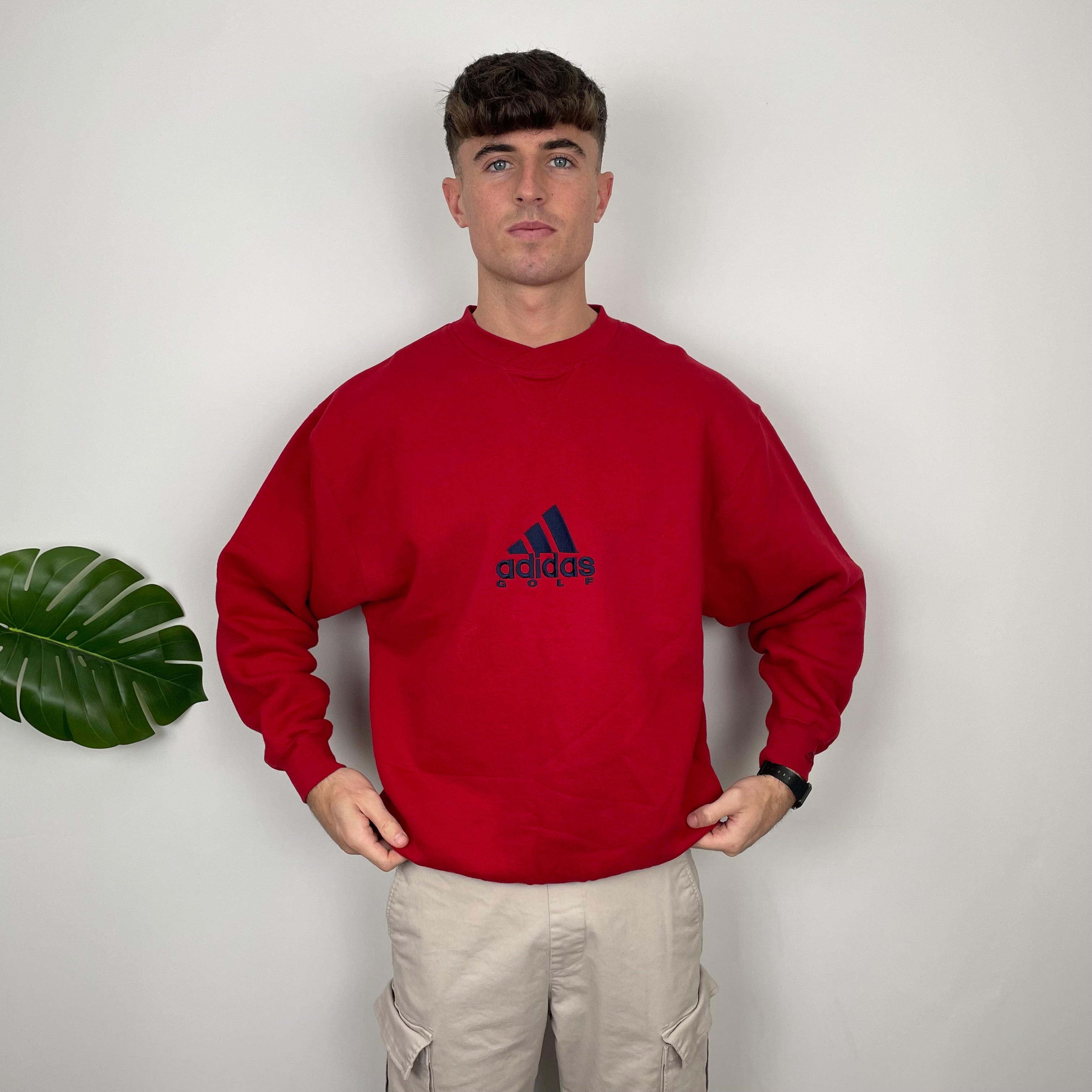 Adidas Golf RARE Red Embroidered Spell Out Sweatshirt (L)