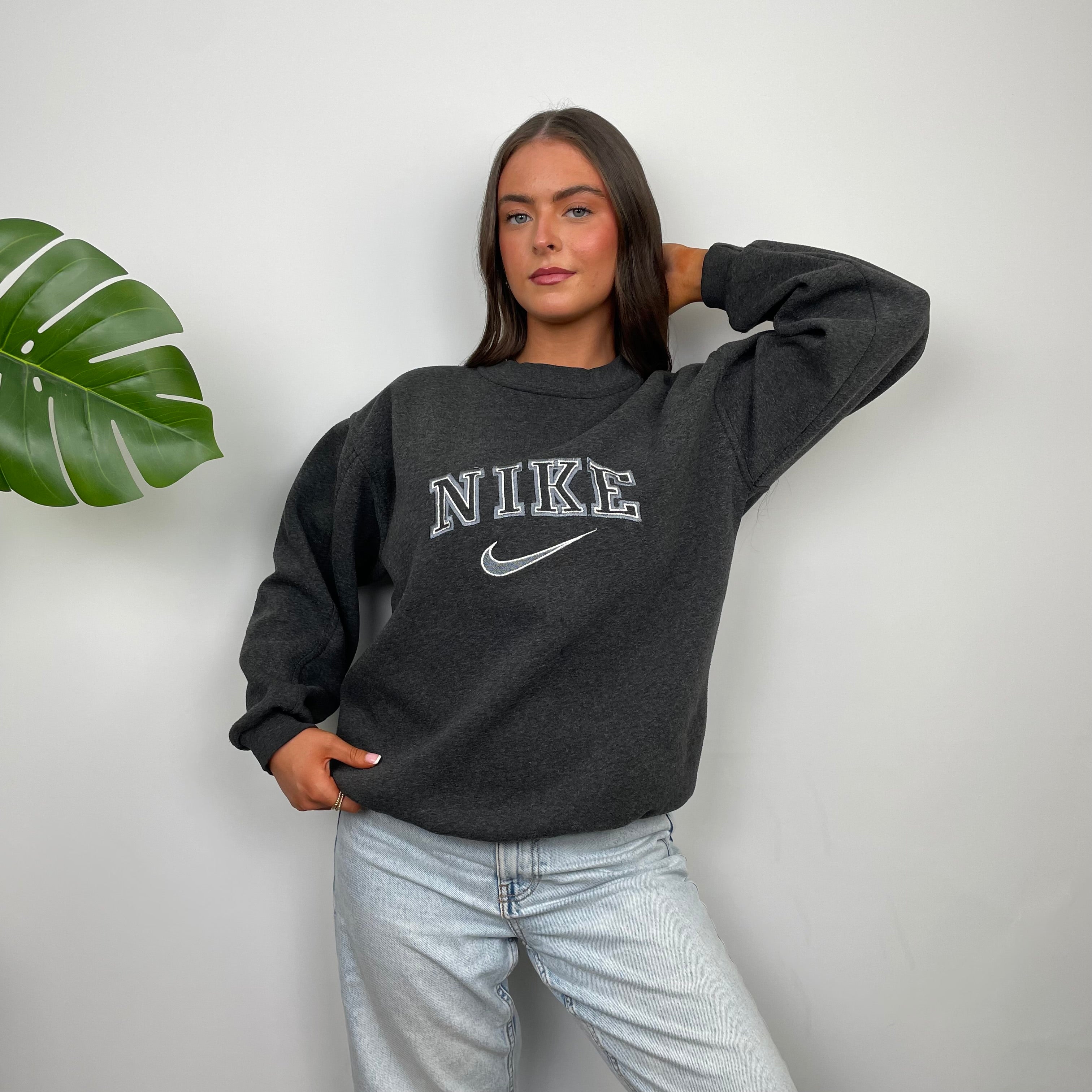 Nike Grey Embroidered Spell Out Sweatshirt (S)