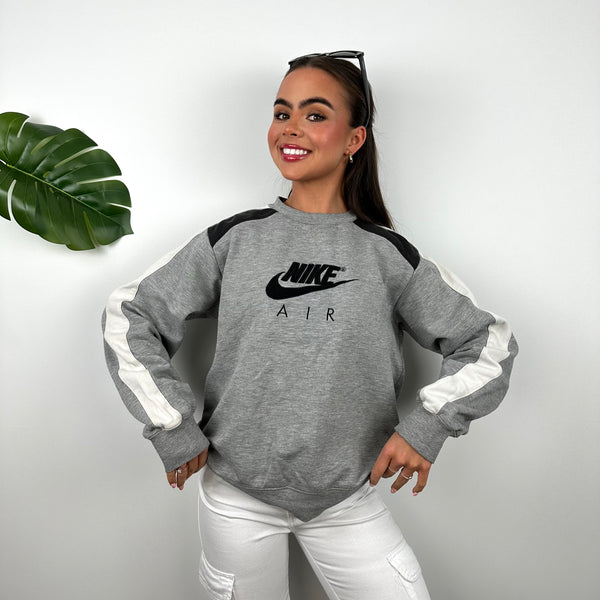 Nike Air Grey Embroidered Spell Out Sweatshirt (S)